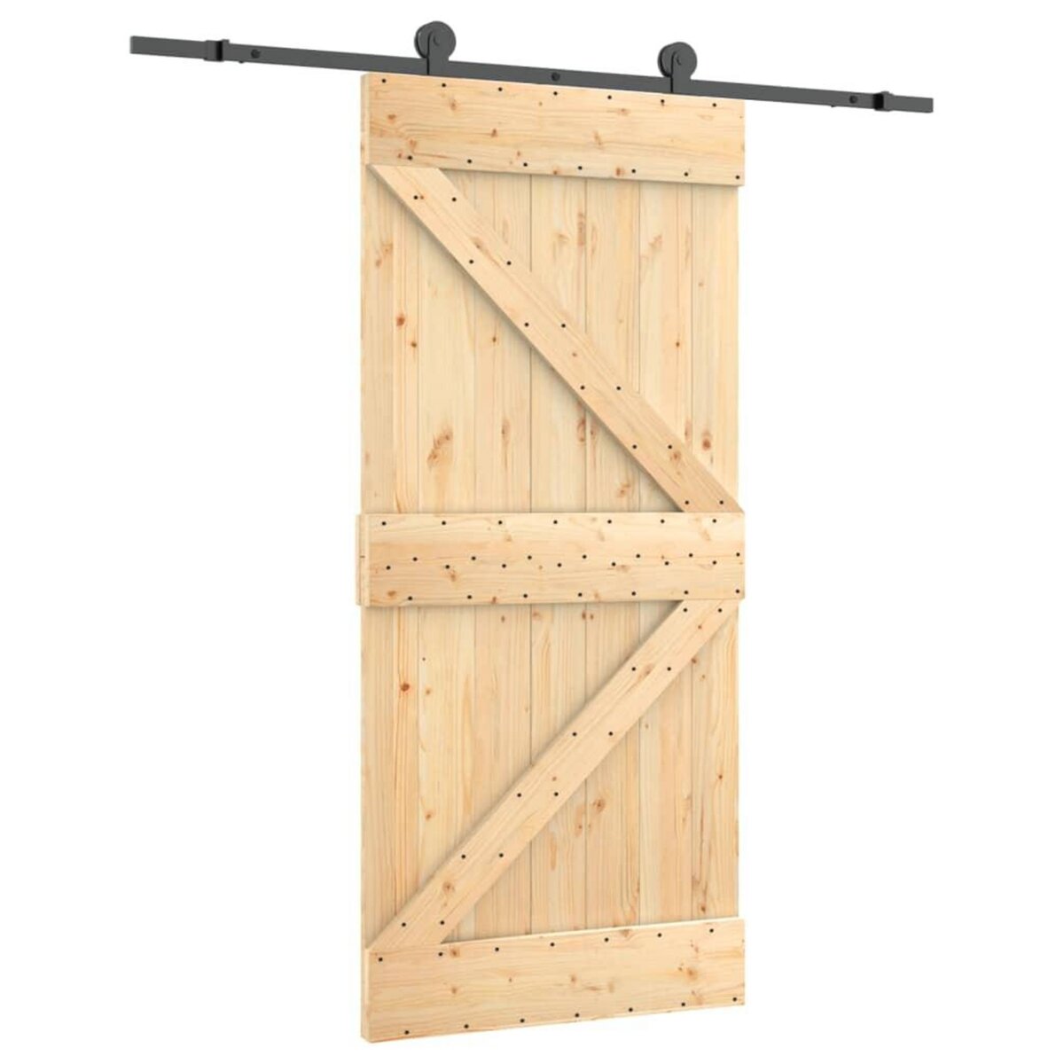 VIDAXL Porte coulissante et kit de quincaillerie 95x210 cm pin massif