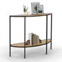 Voir la diapositive 1 : ID MARKET Console demi-lune DETROIT 1 étagère design industriel