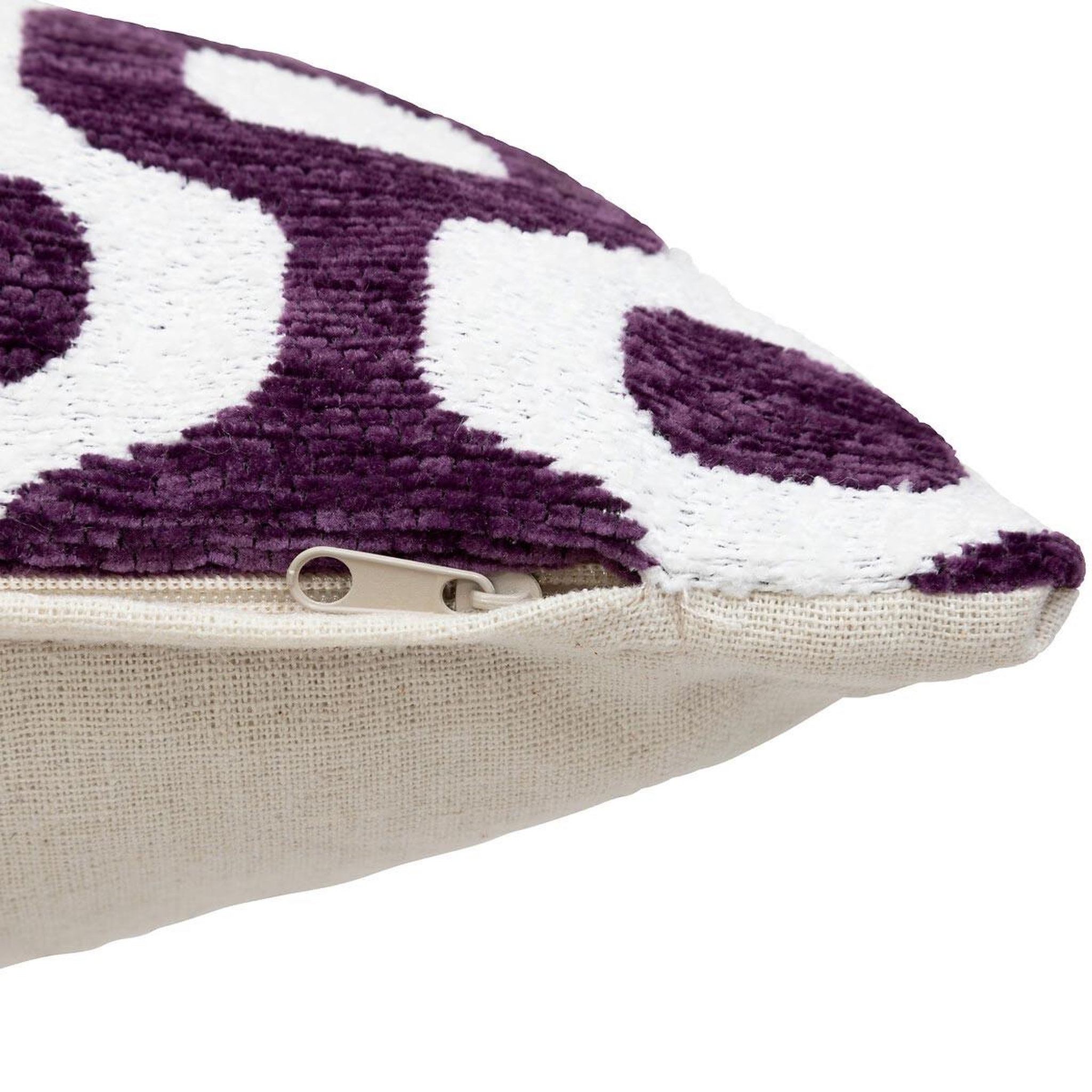 Voir la diapositive 3 : ATMOSPHERA Housse de coussin chenille  jeni  40x40cm violet