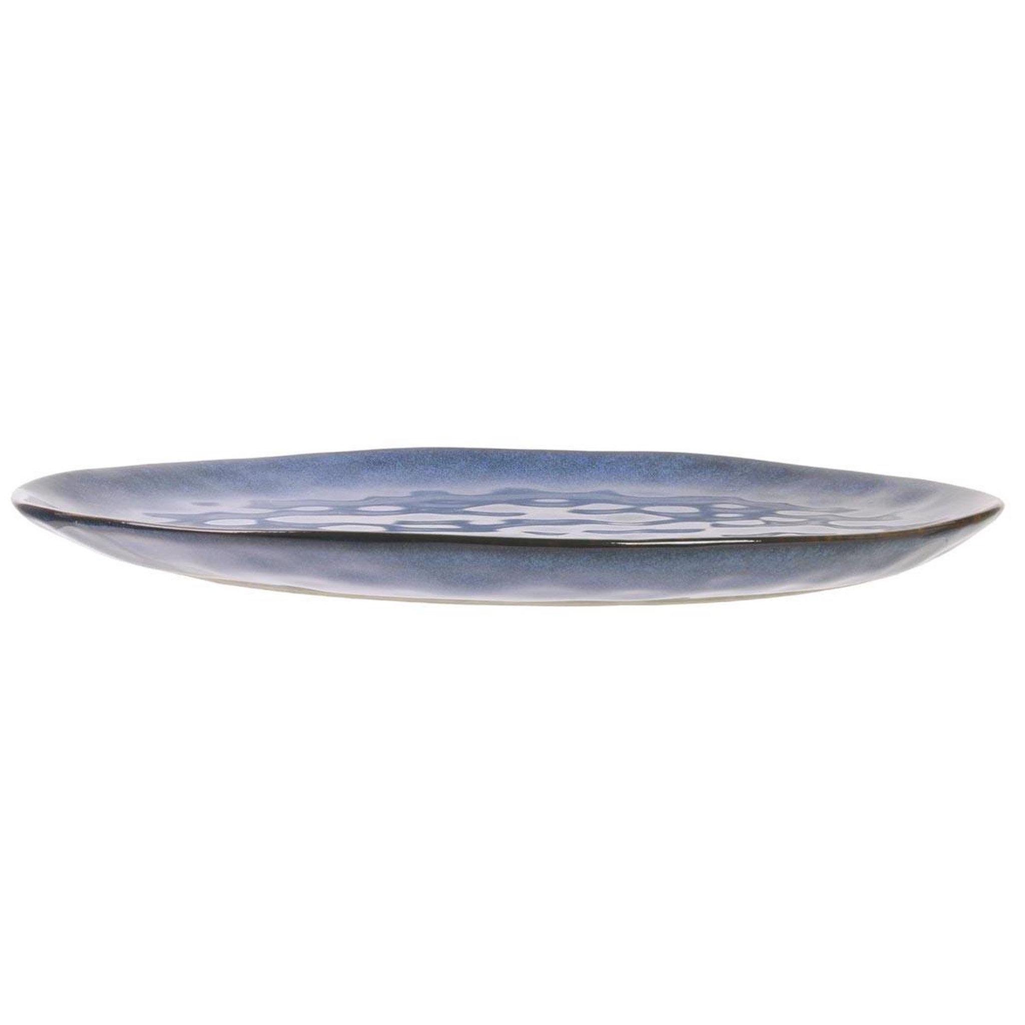 Voir la diapositive 2 : The Home Deco Factory Lot de 6 assiettes plates  au grès  27cm bleu