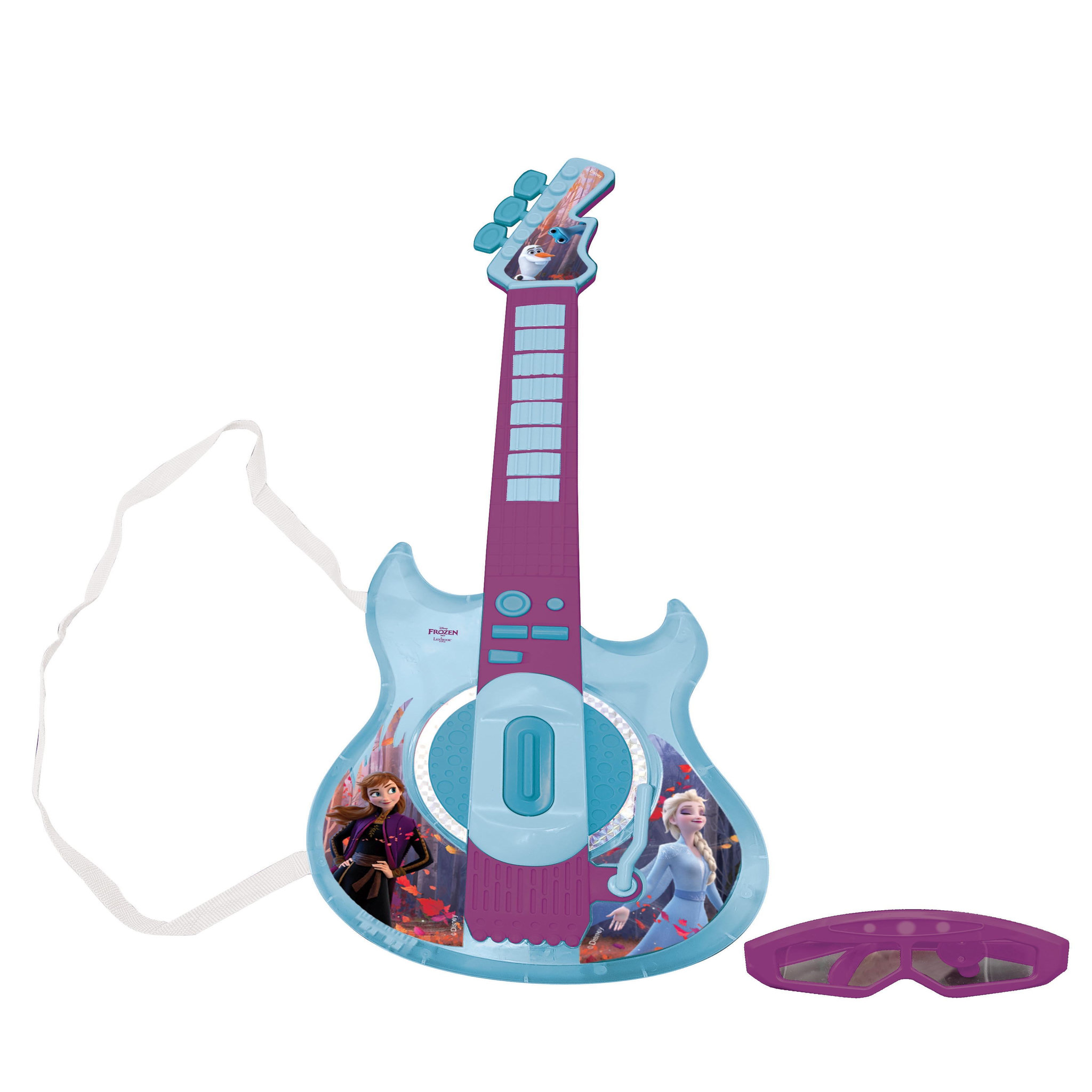 Voir la diapositive 2 : Lexibook Guitare Électronique Lumineuse avec lunettes et micro Reine des Neiges