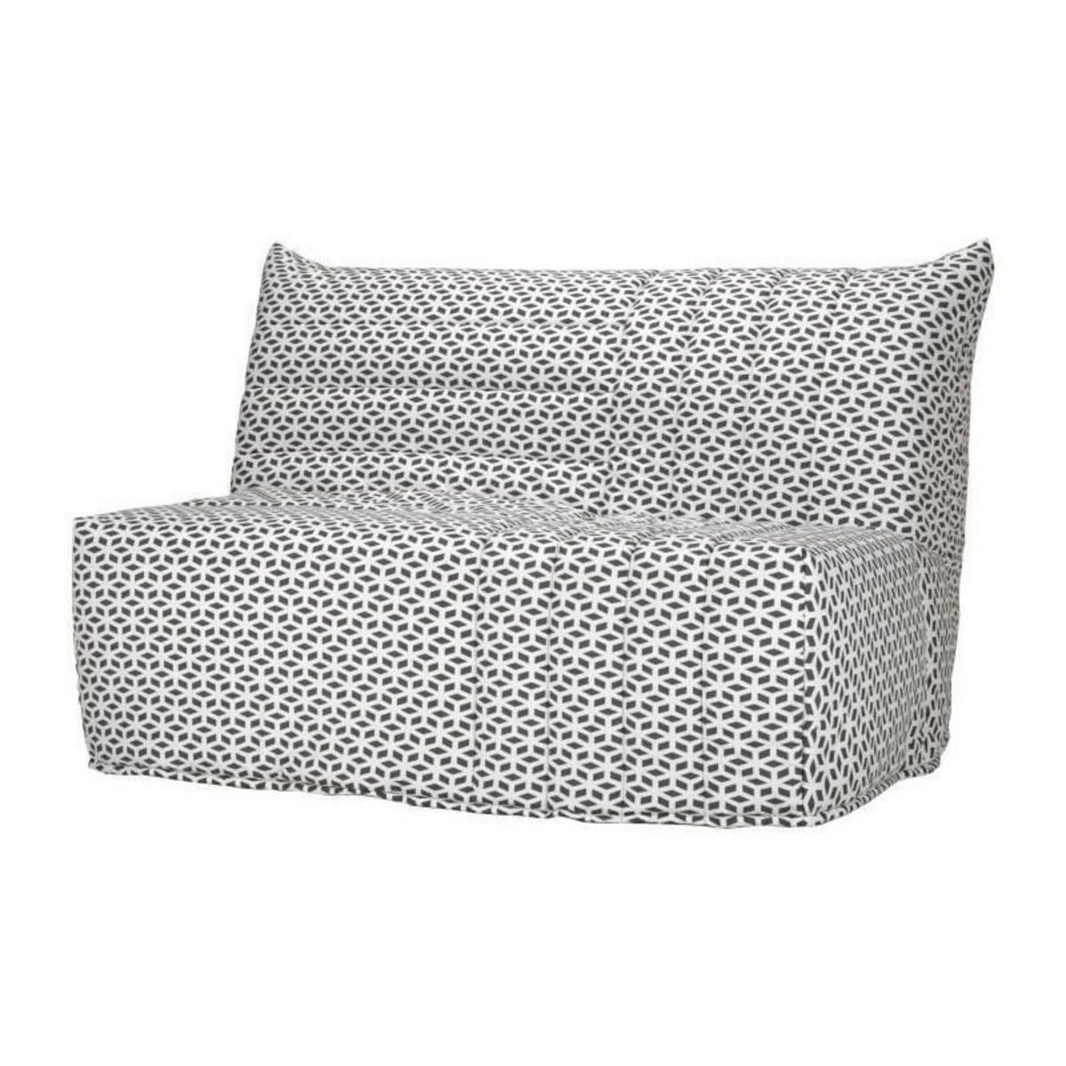 BULTEX BULTEX Banquette BZ BECCI 3 places - L 142 x P 101 cm - Tissu noir et blanc