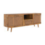 Voir la diapositive 3 : Rendez vous déco Meuble TV en bois de manguier et cannage 145 cm-Wava