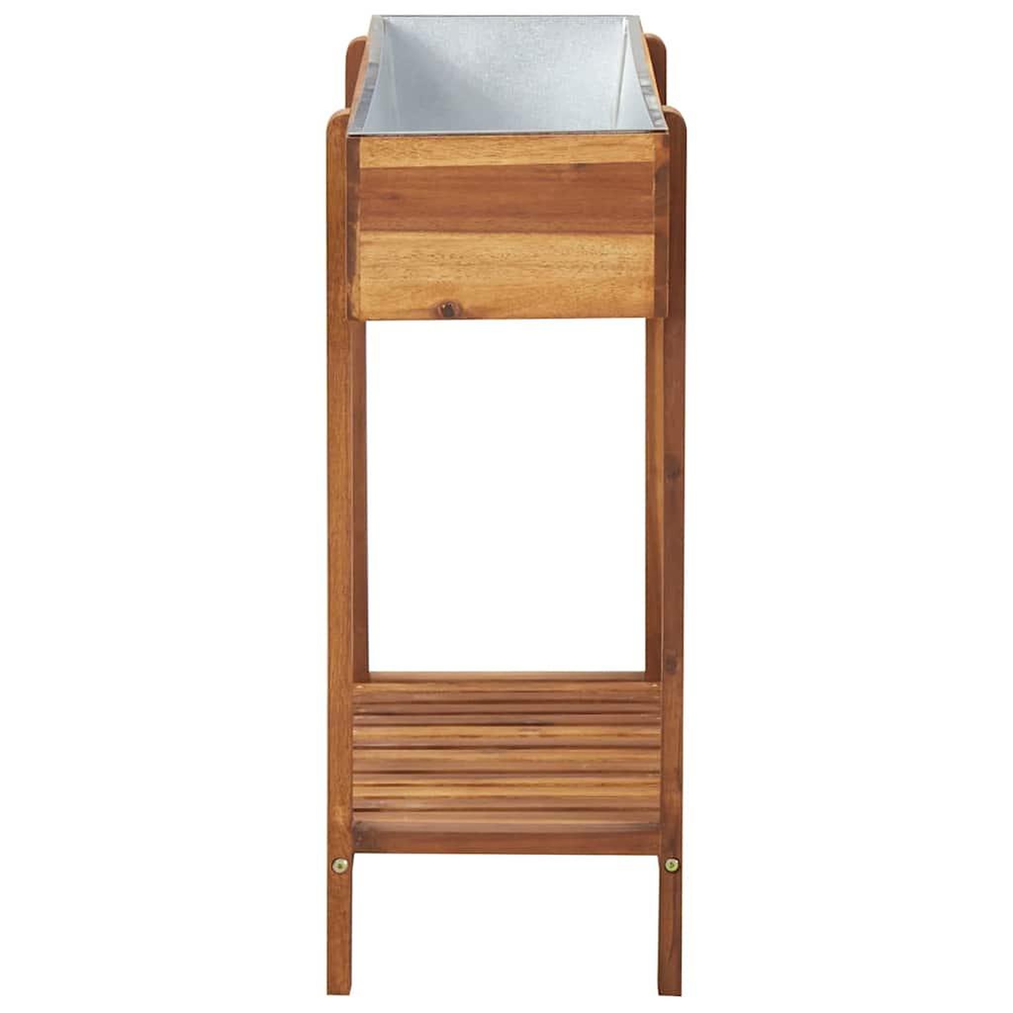 Voir la diapositive 4 : VIDAXL Lit sureleve de jardin bois massif d'acacia et zinc