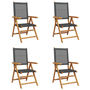 Voir la diapositive 2 : VIDAXL Chaises inclinables de jardin lot de 4 noir rotin bois massif