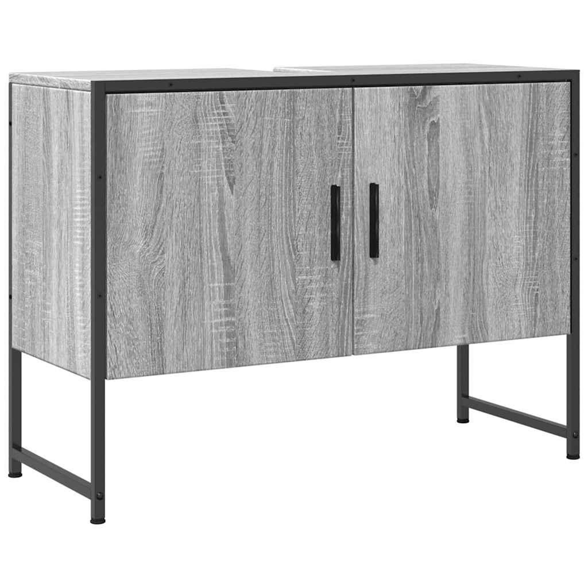 Voir la diapositive 2 : VIDAXL Armoire lavabo de salle de bain sonoma gris bois d'ingenierie
