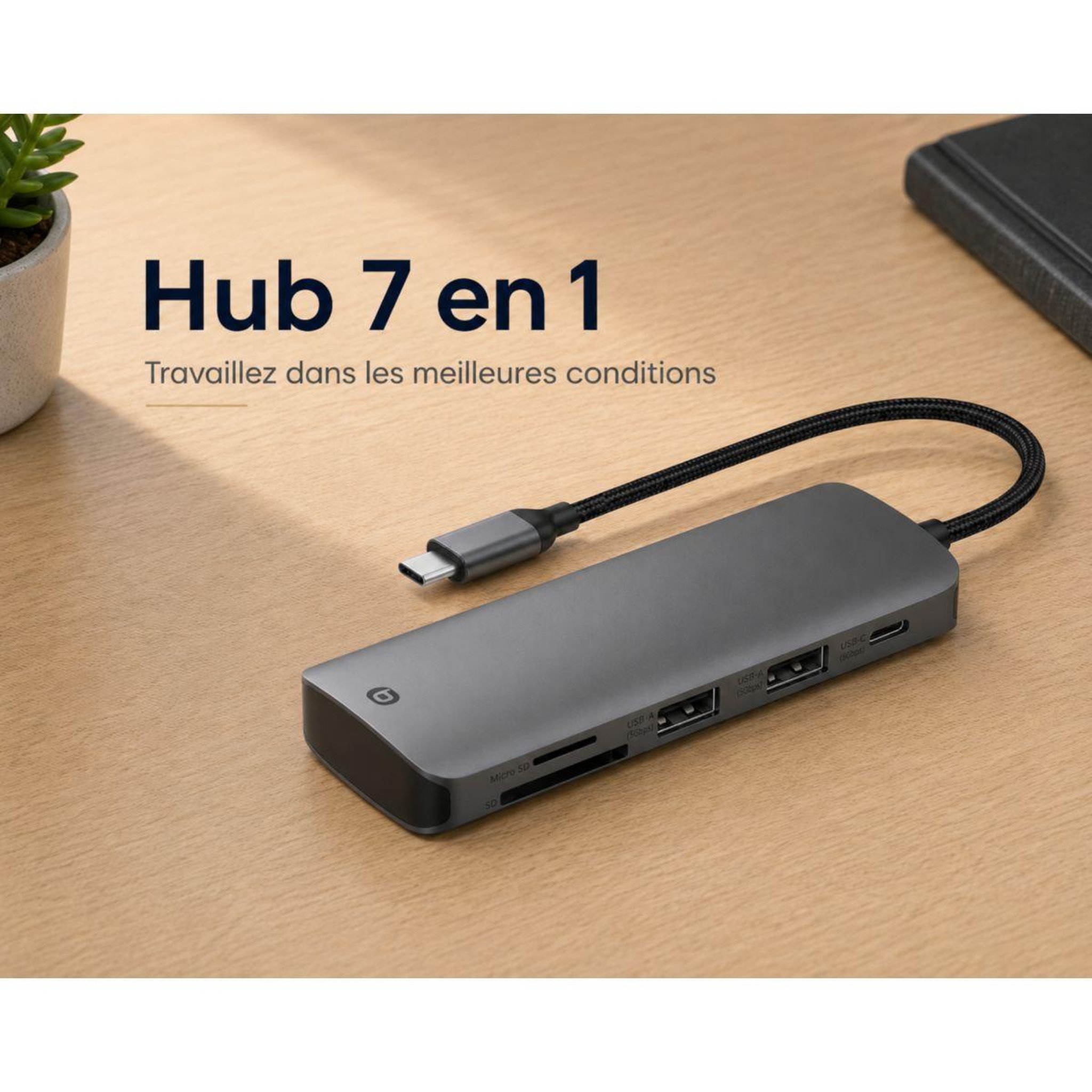 Voir la diapositive 2 : ESSENTIEL B Hub usb c 5 en 1 2 usb-a + 3 usb-c