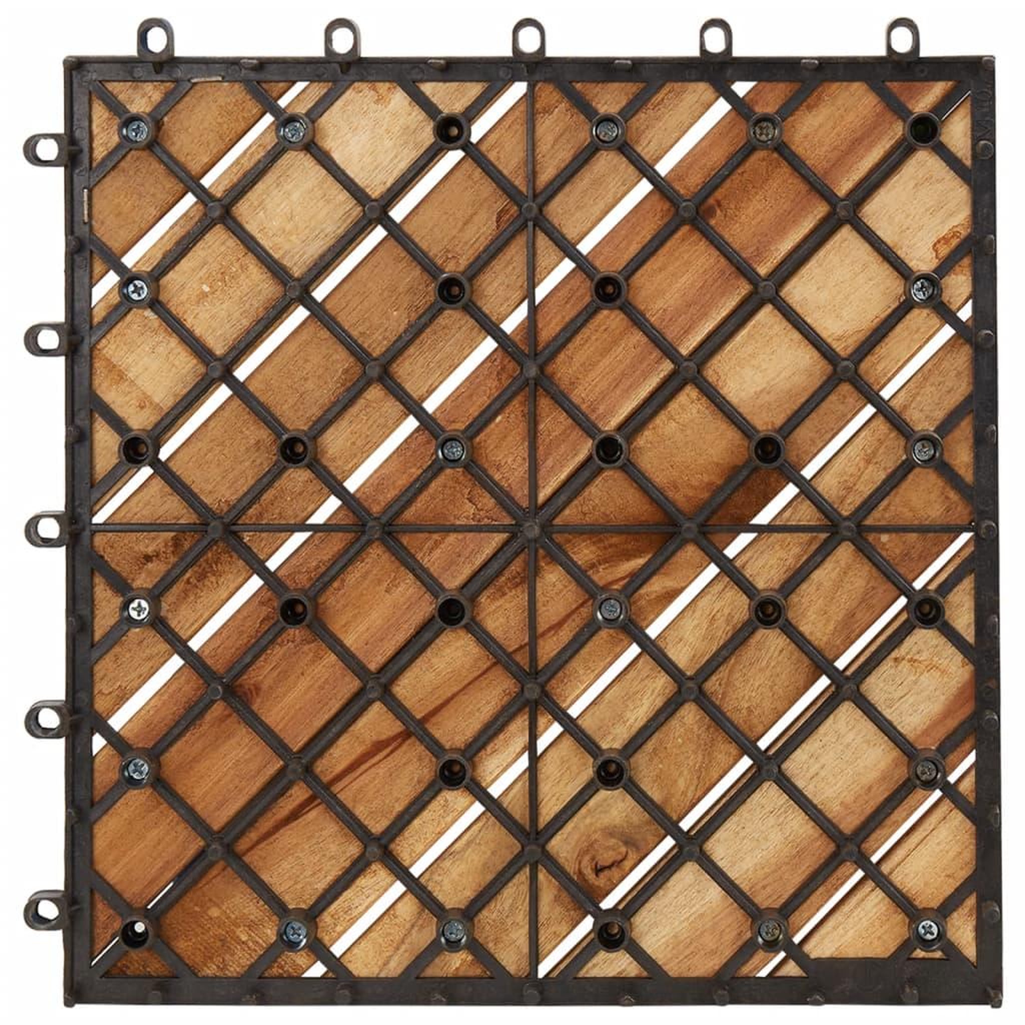 Voir la diapositive 4 : VIDAXL Tuiles de terrasse 30 pcs Marron 30x30 cm Bois massif d'acacia