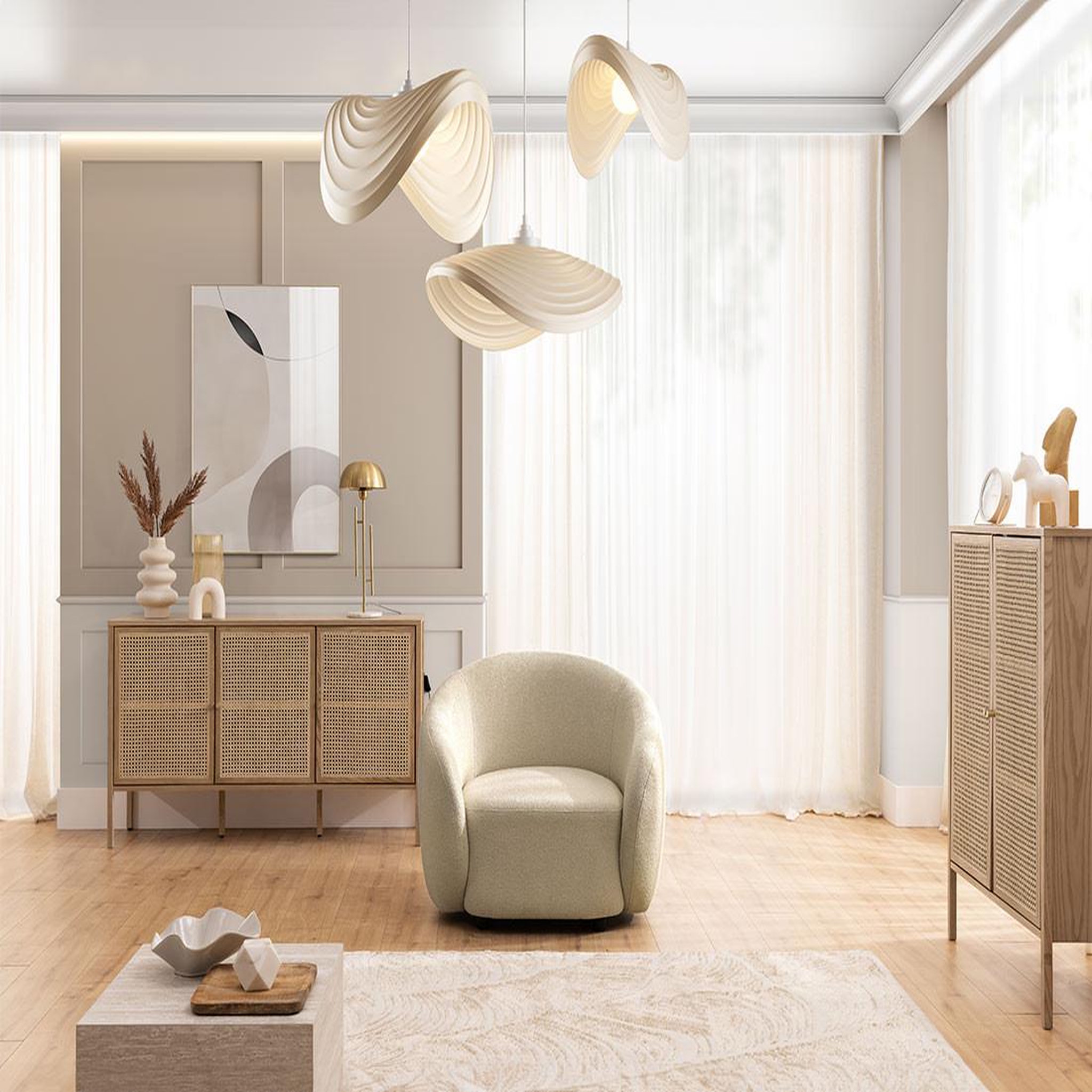 Voir la diapositive 2 : LISA DESIGN Flore - fauteuil en tissu bouclette