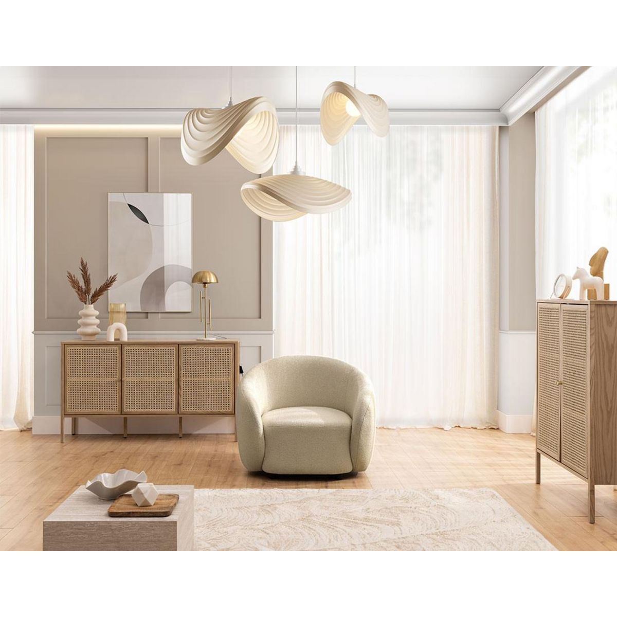 LISA DESIGN Flore - fauteuil en tissu bouclette