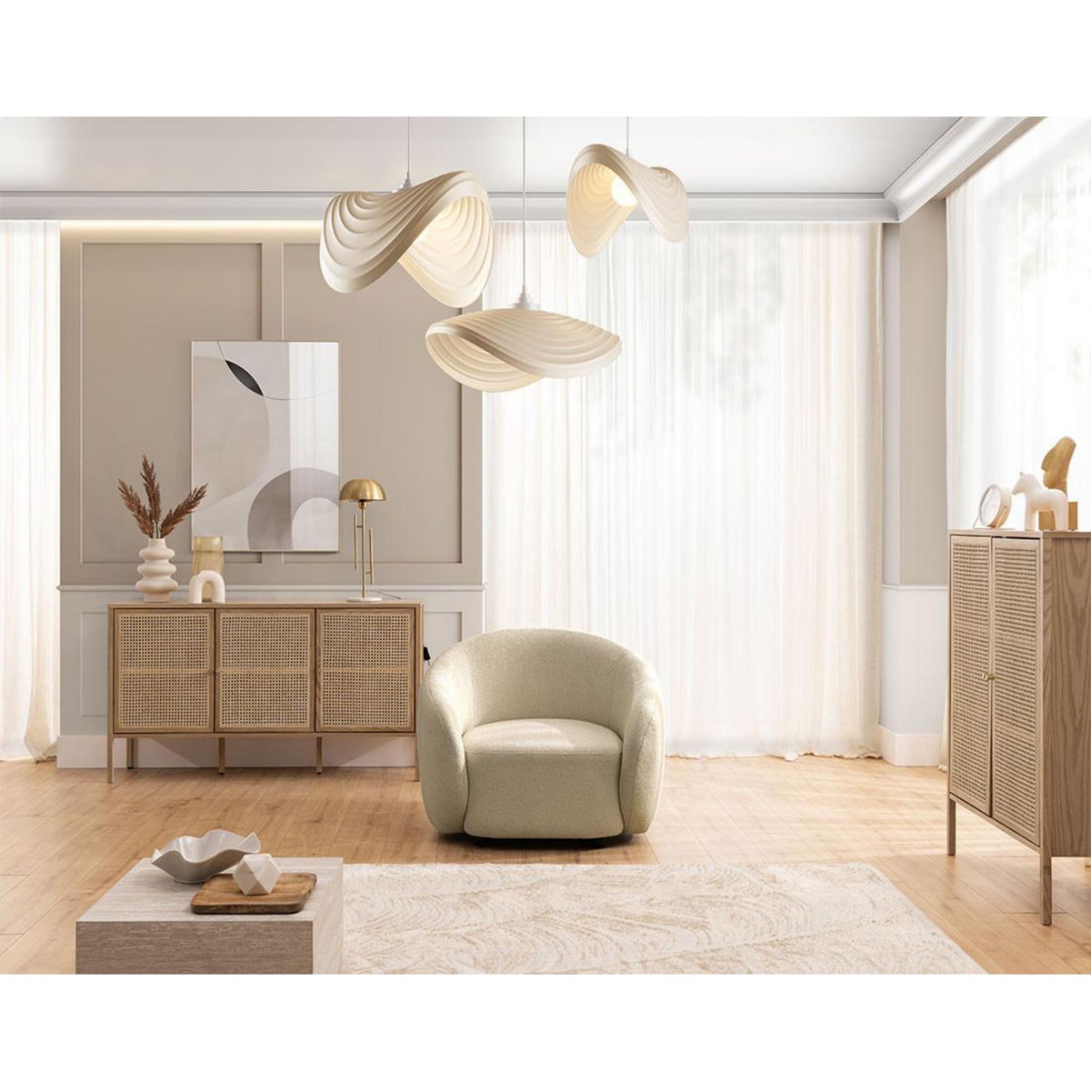 LISA DESIGN Flore - fauteuil en tissu bouclette