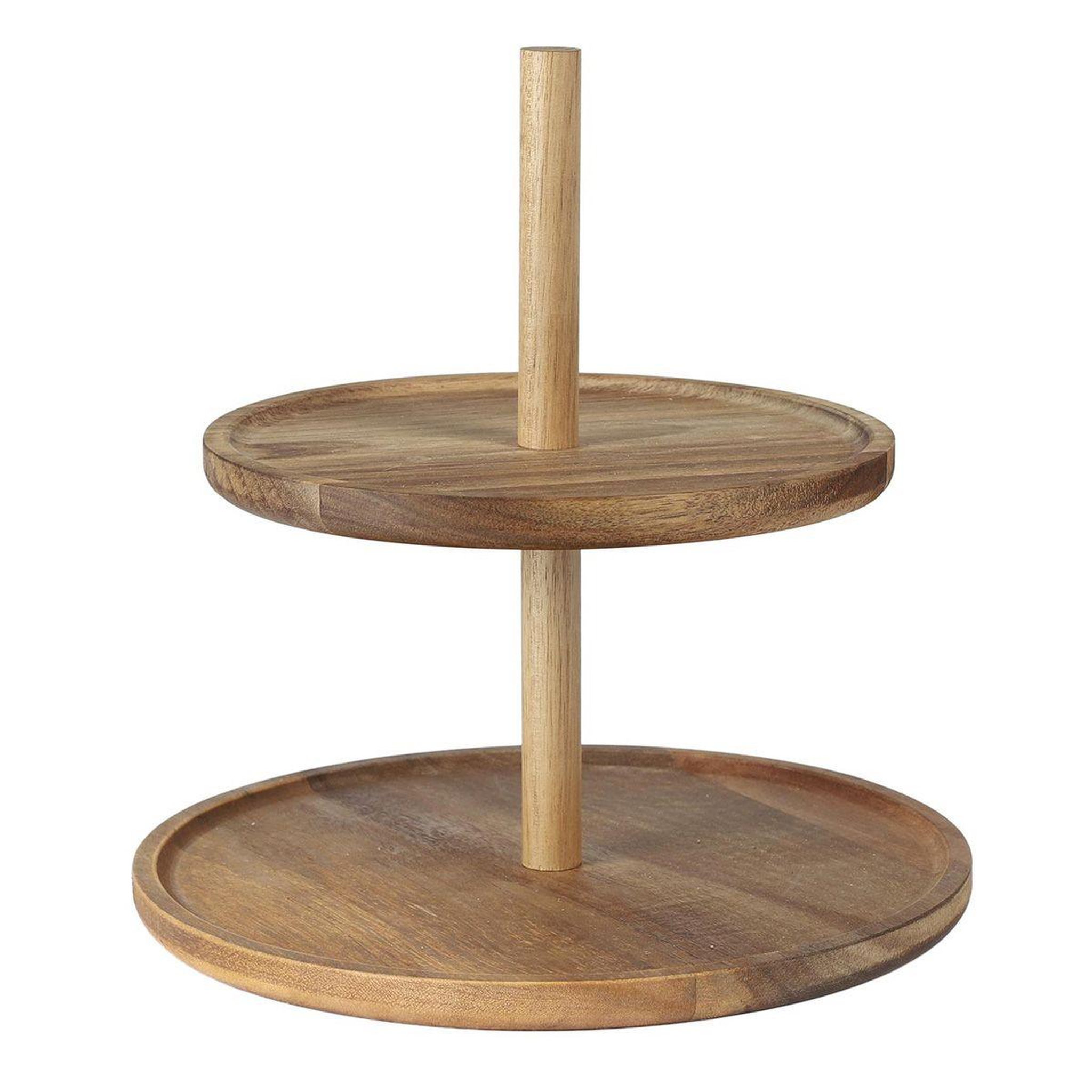 The Home Deco Factory Présentoir 2 étages en bois  acacia  25cm naturel