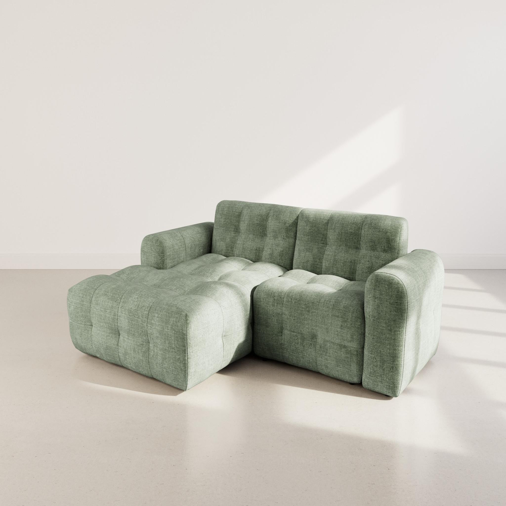 Voir la diapositive 3 : BEST MOBILIER Diane - canapé d'angle gauche 4 places en velours texturé
