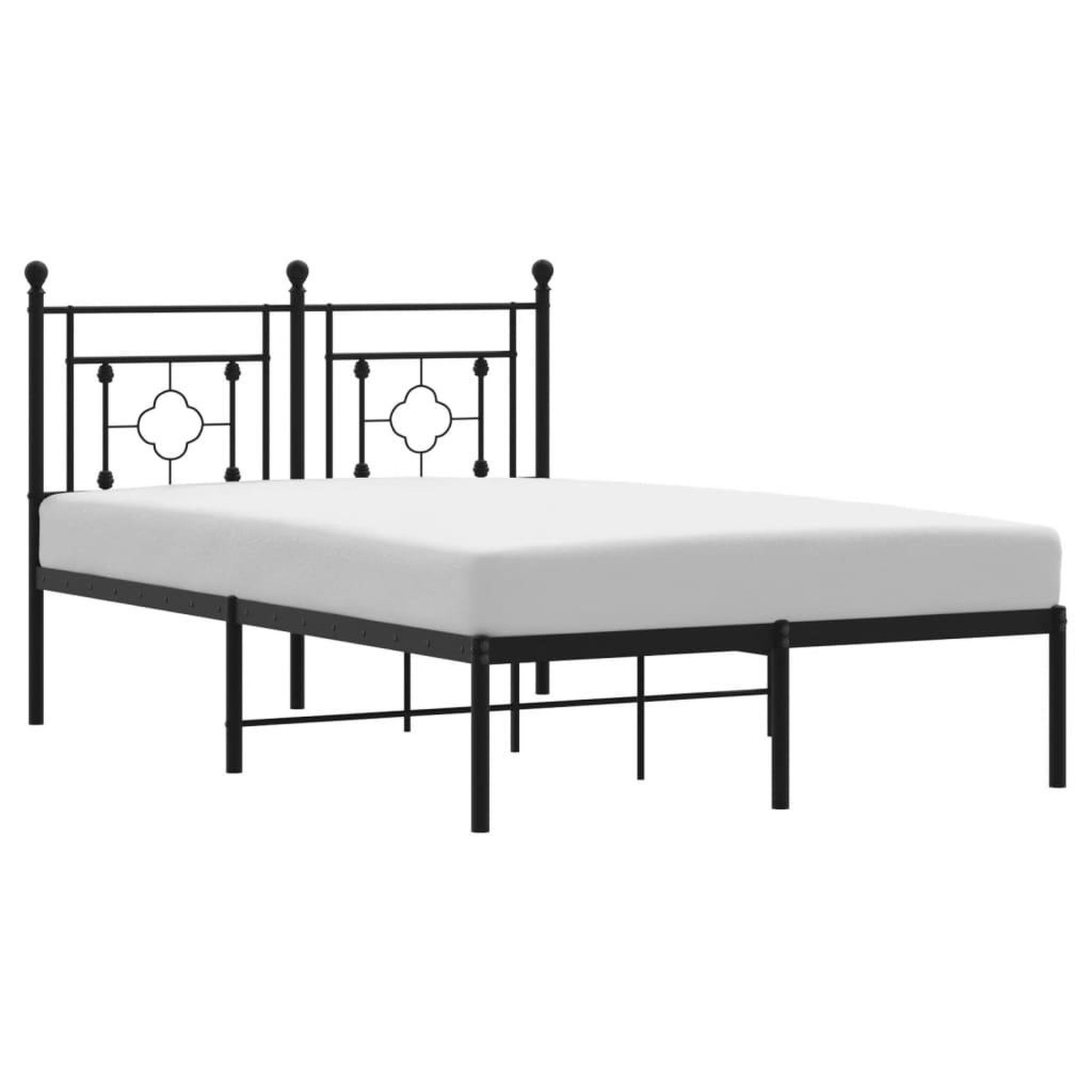 Voir la diapositive 2 : VIDAXL Cadre de lit metal sans matelas avec tete de lit noir 120x200cm