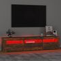 Voir la diapositive 5 : VIDAXL Meuble TV avec lumieres LED Chene fume 180x35x40 cm