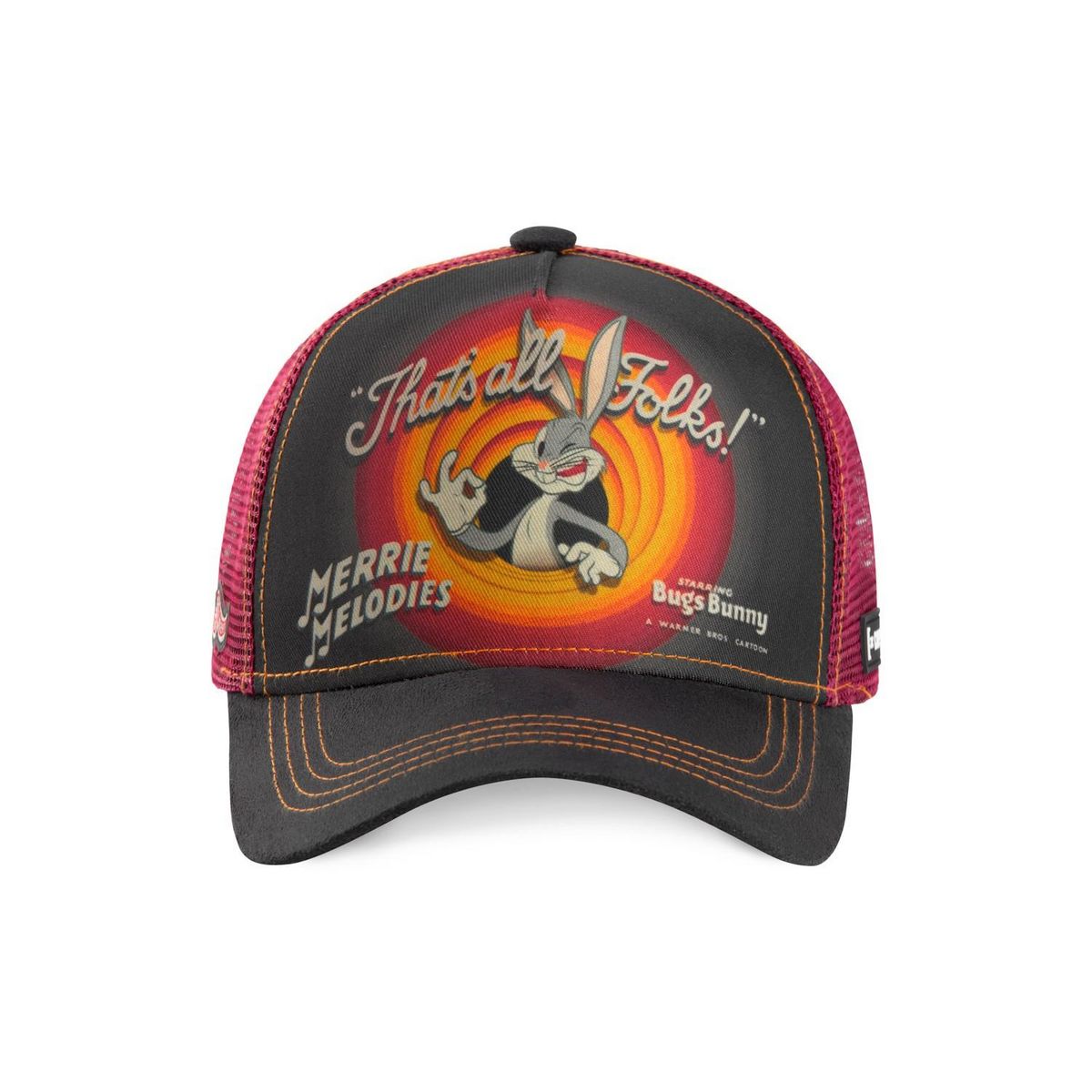 CAPSLAB Casquette Capslab Looney Tunes Bugs Bunny Gris Filet Rouge