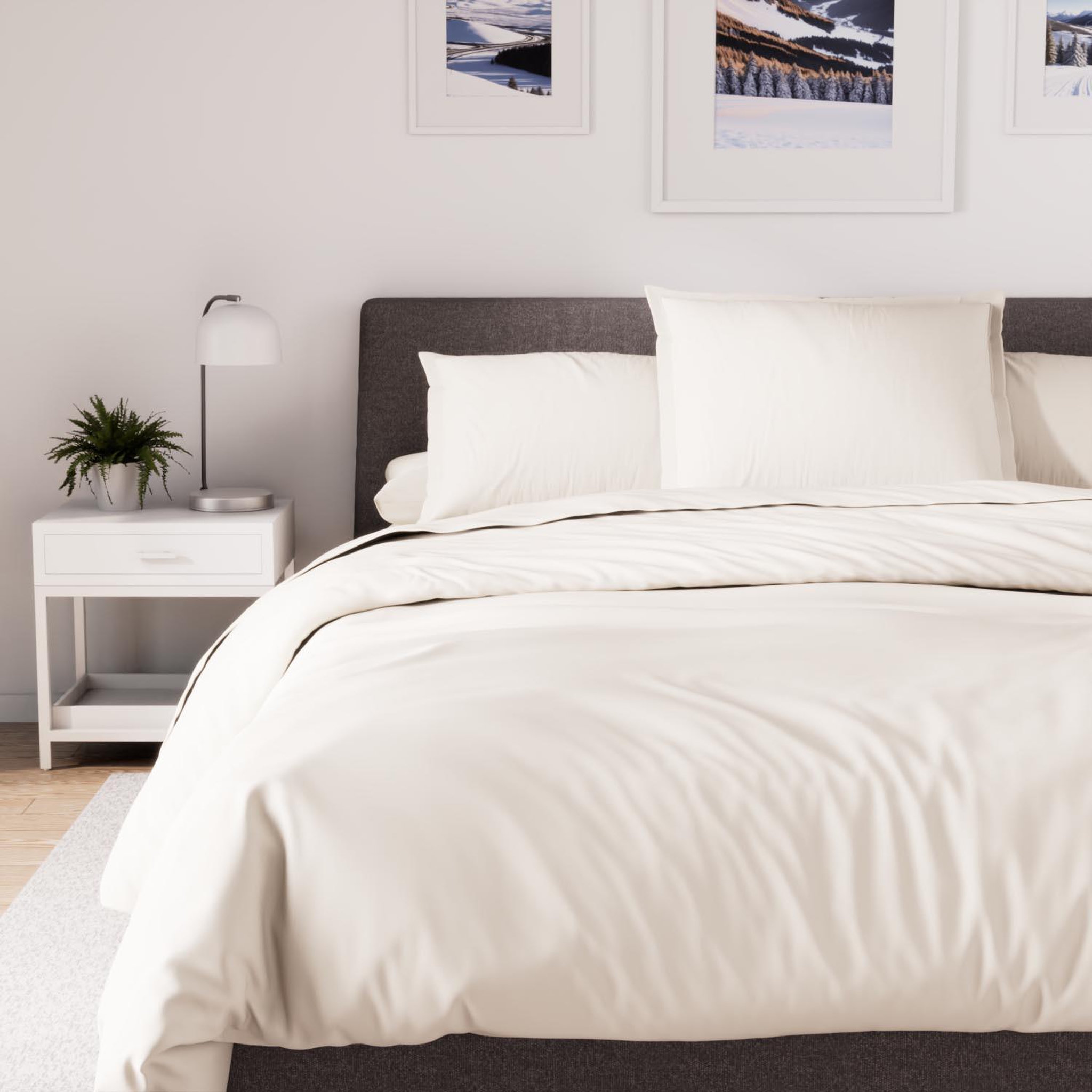 SOLEIL D'OCRE Housse de couette en polycoton PERCALE, par Soleil d'ocre. Coloris disponibles : Blanc, Beige