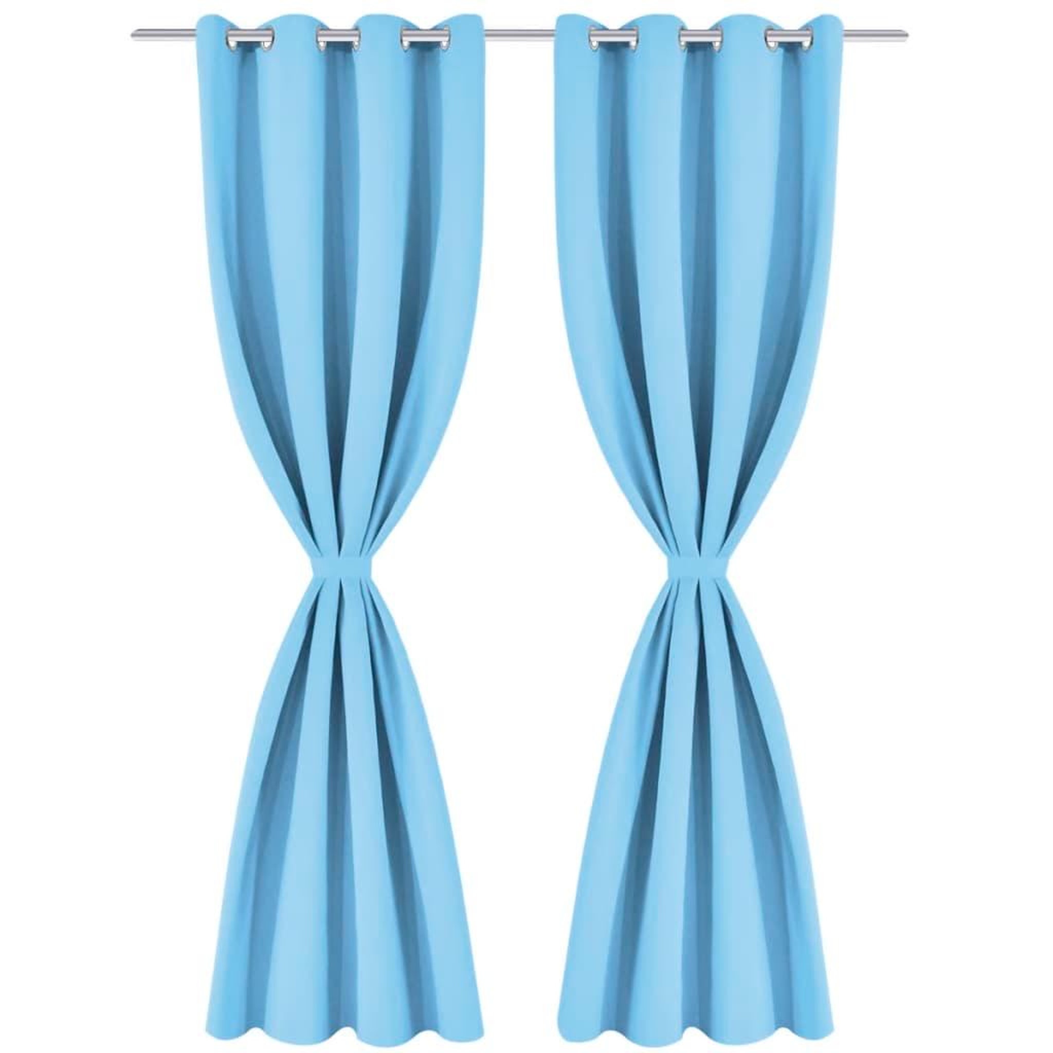Voir la diapositive 2 : VIDAXL Rideau avec œillets metalliques 2 pcs 135 x 175 cm Turquoise