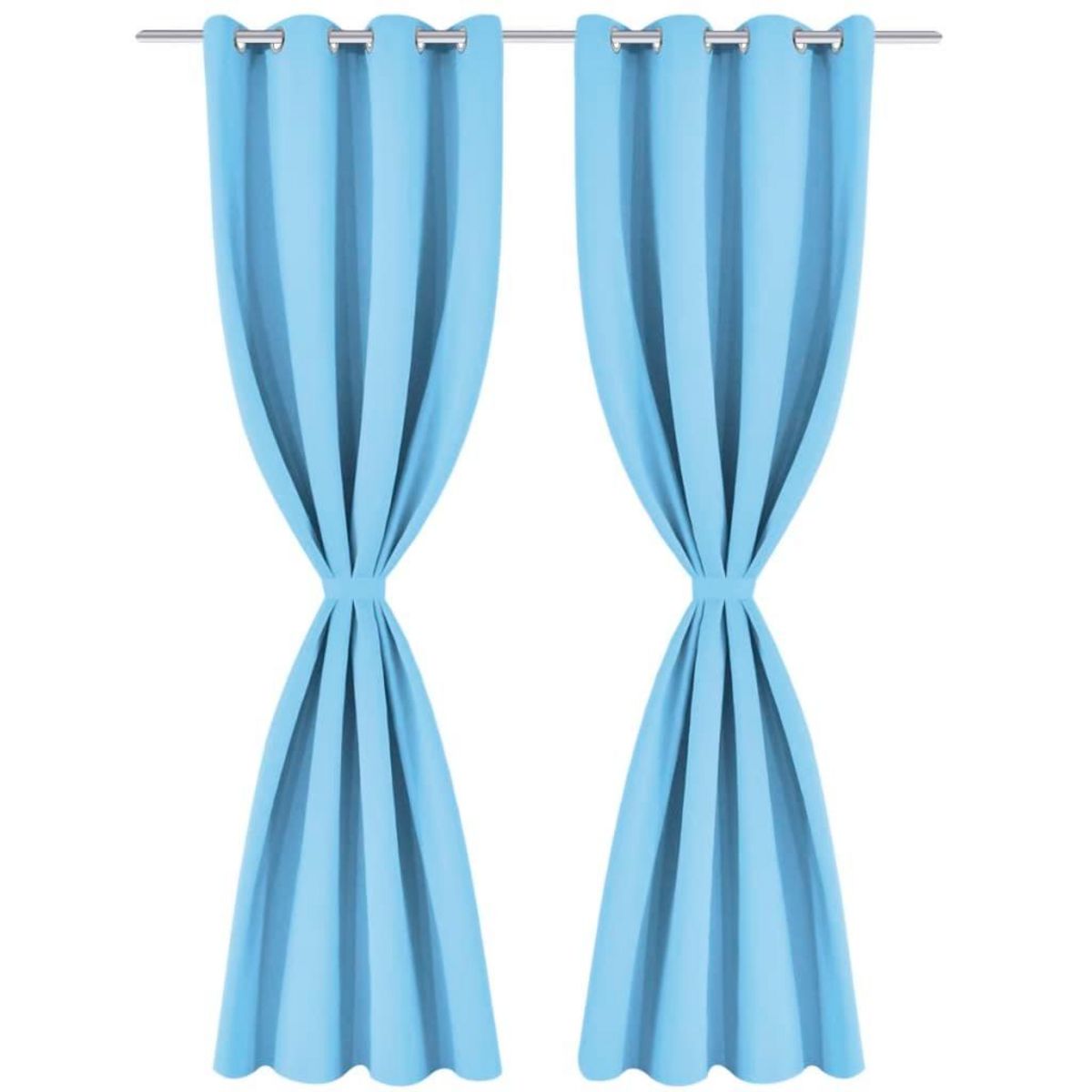 VIDAXL Rideau avec œillets metalliques 2 pcs 135 x 175 cm Turquoise