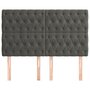 Voir la diapositive 3 : VIDAXL Tetes de lit 4 pcs Gris fonce 72x7x78/888 cm Velours