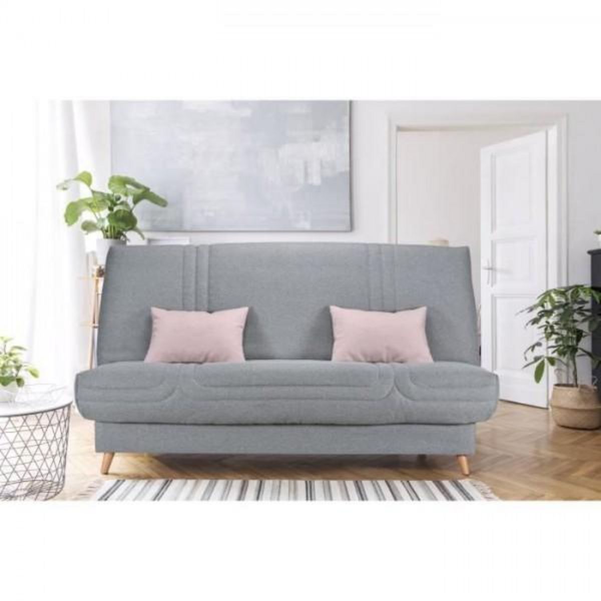 BULTEX COMFORT BULTEX Clic clac 3 places - Tissu gris - Made in France - L 192 x P 95 x H 101 - MONA