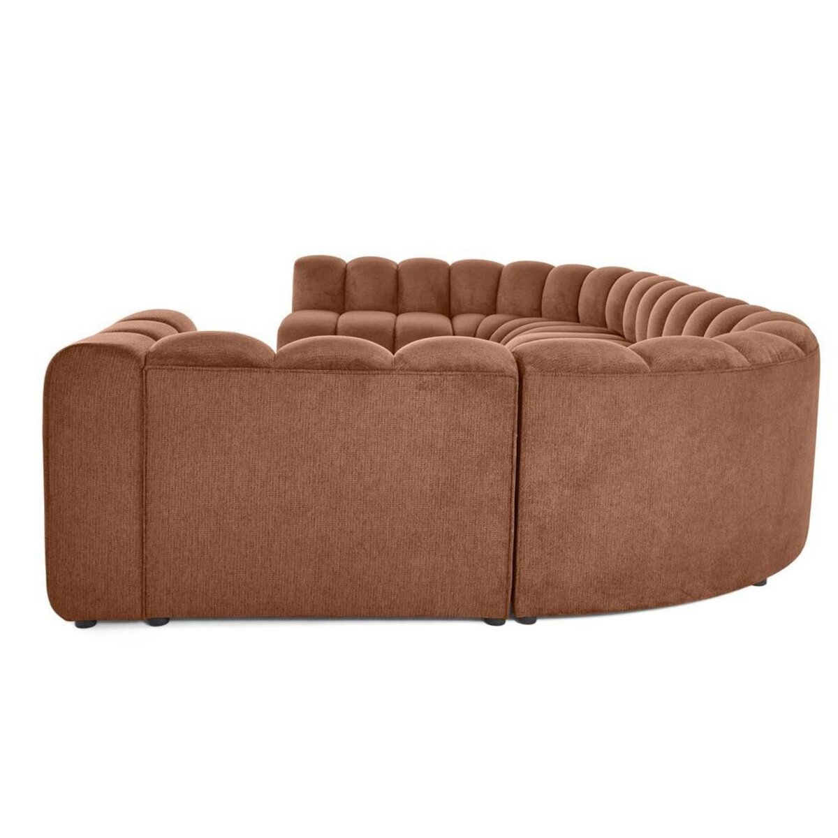 LISA DESIGN Debbie - canapé modulable panoramique d'angle gauche 7 places en tissu texturé