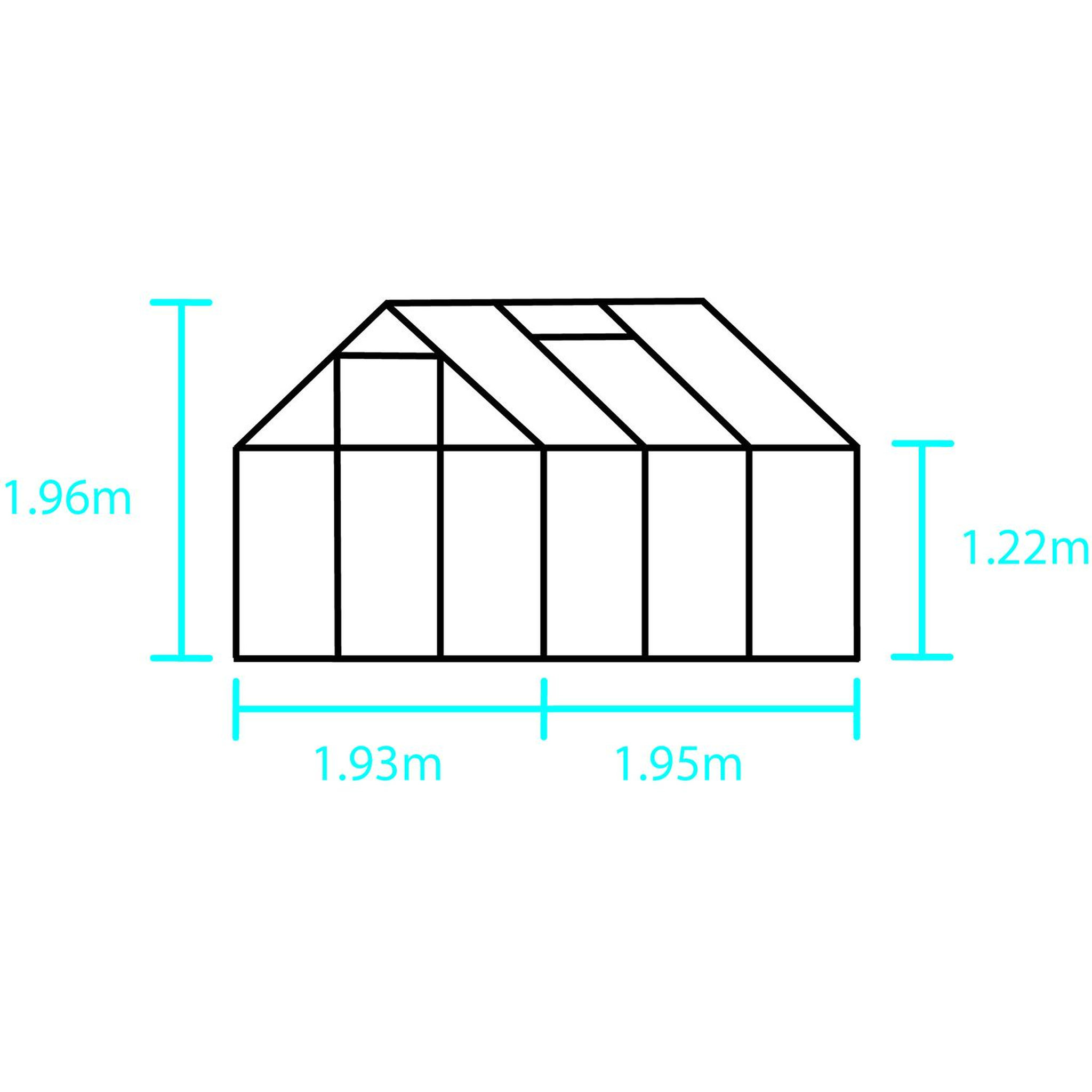 Voir la diapositive 3 : Halls Serre de jardin 3,8m² aluminium et verre horticole + embase - SO0170 + SO1693