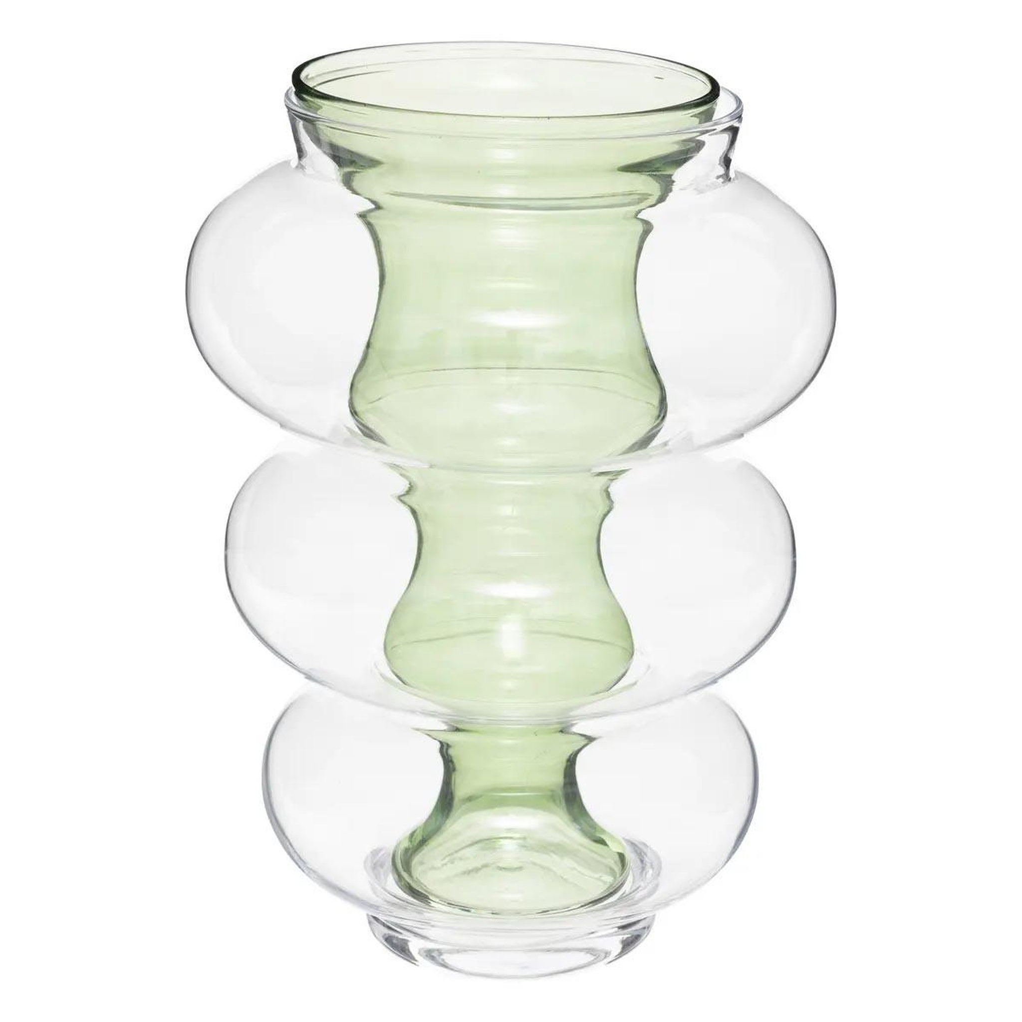 ATMOSPHERA Vase double en verre  matali  36cm vert