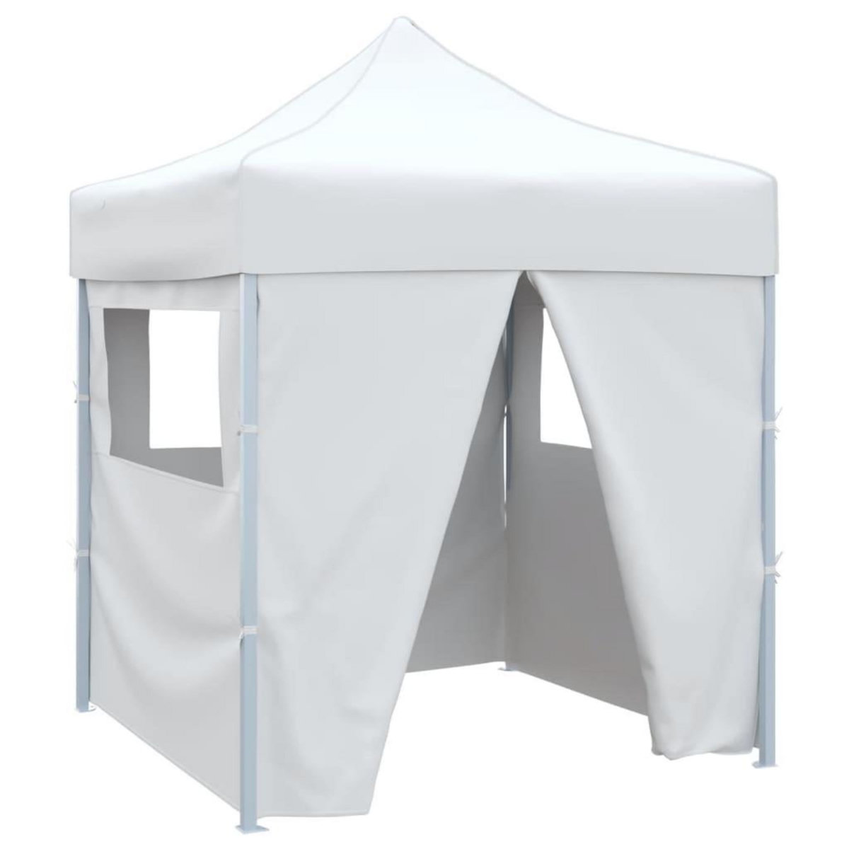 VIDAXL Tente de reception pliable avec 4 parois 2x2 m Acier Blanc