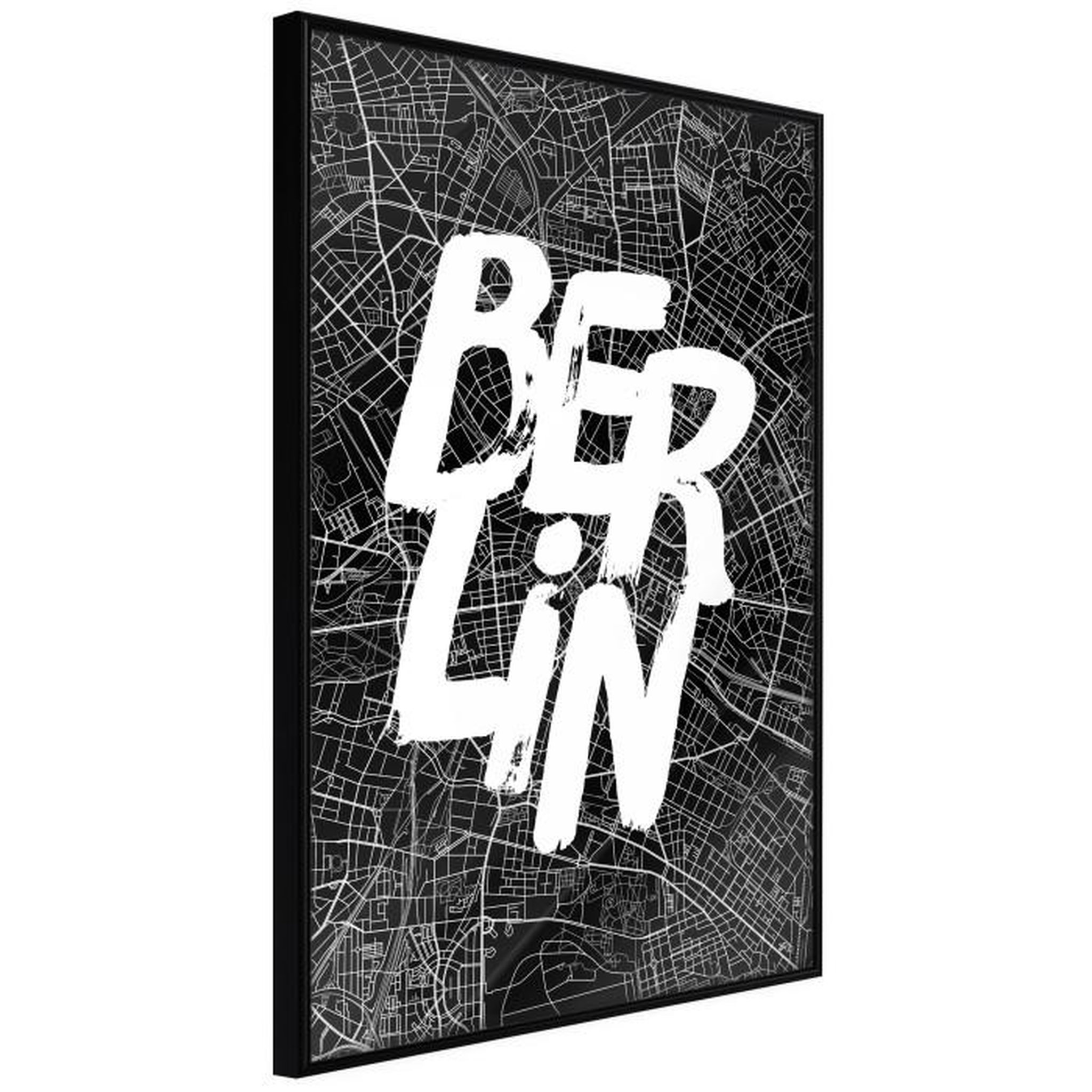 Paris Prix Affiche Murale Encadrée  Negative Berlin. Coloris disponibles : Noir, Jaune