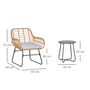 Voir la diapositive 3 : OUTSUNNY Outsunny Ensemble bistro de jardin 2 places 3 pièces style exotique 2 fauteuils + table basse résine tressée beige acier époxy gris