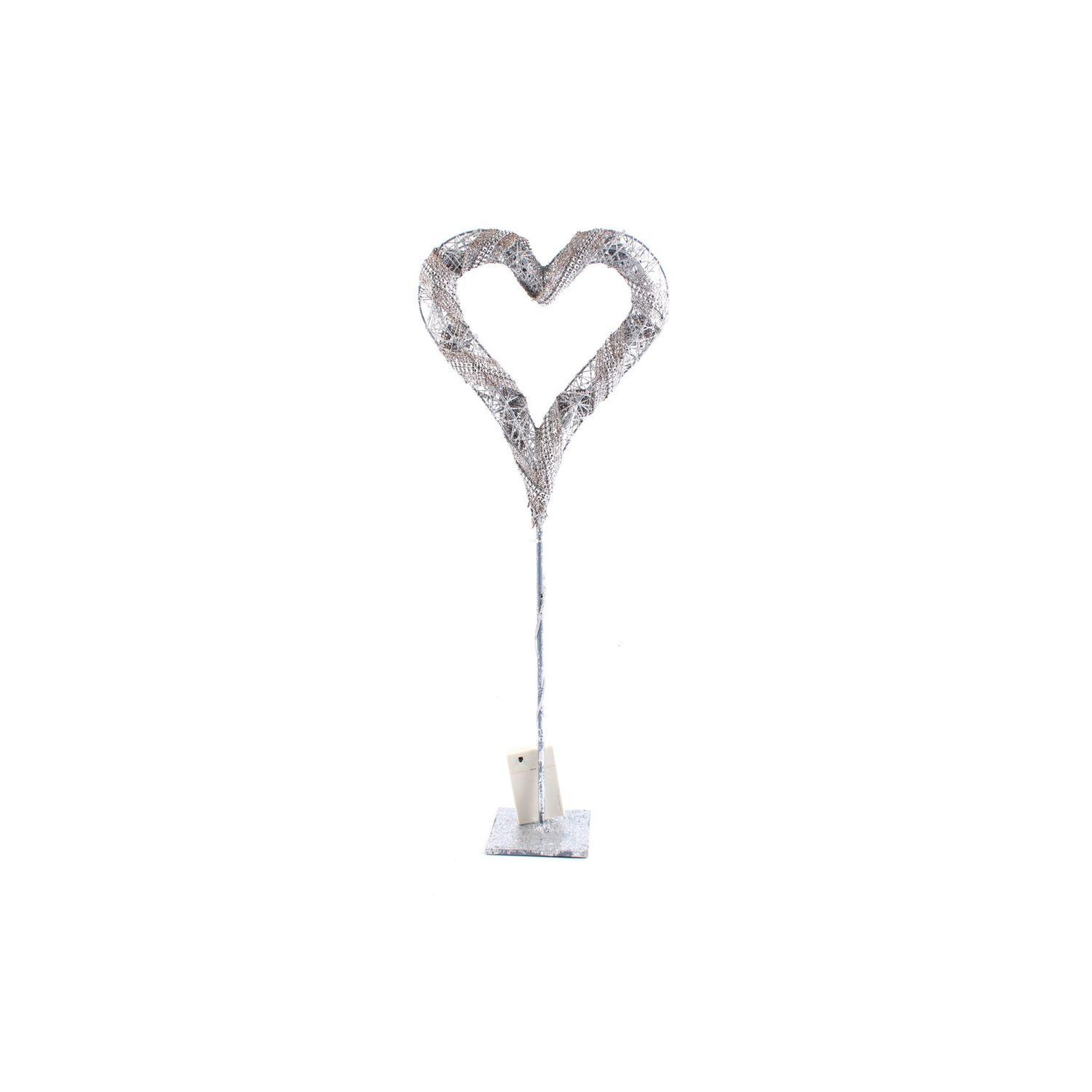 HEART OF THE HOME Décoration de noël lumineuse coeur ice - argent