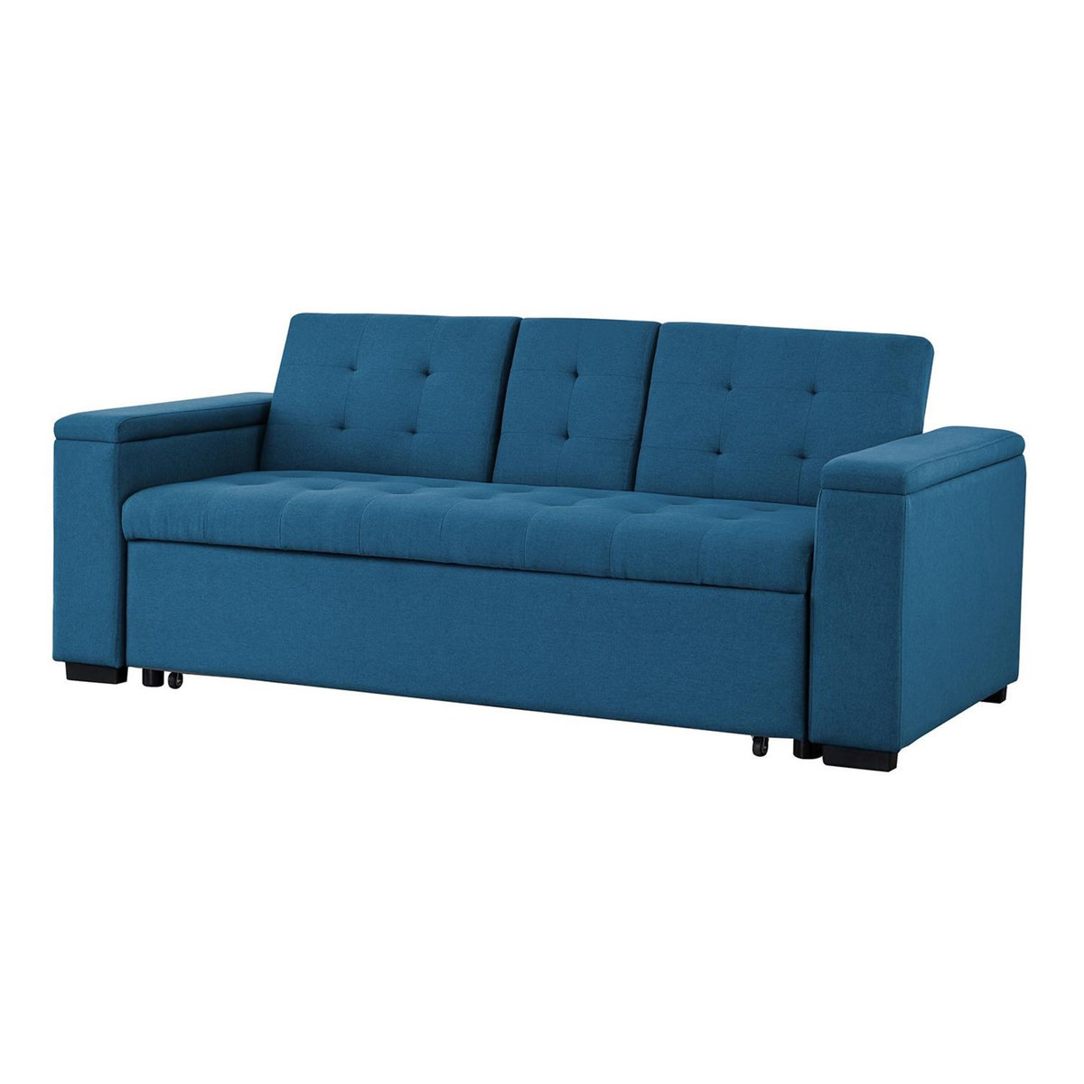 CONCEPT USINE Canapé convertible 3 places en tissu bleu pétrole NOHO