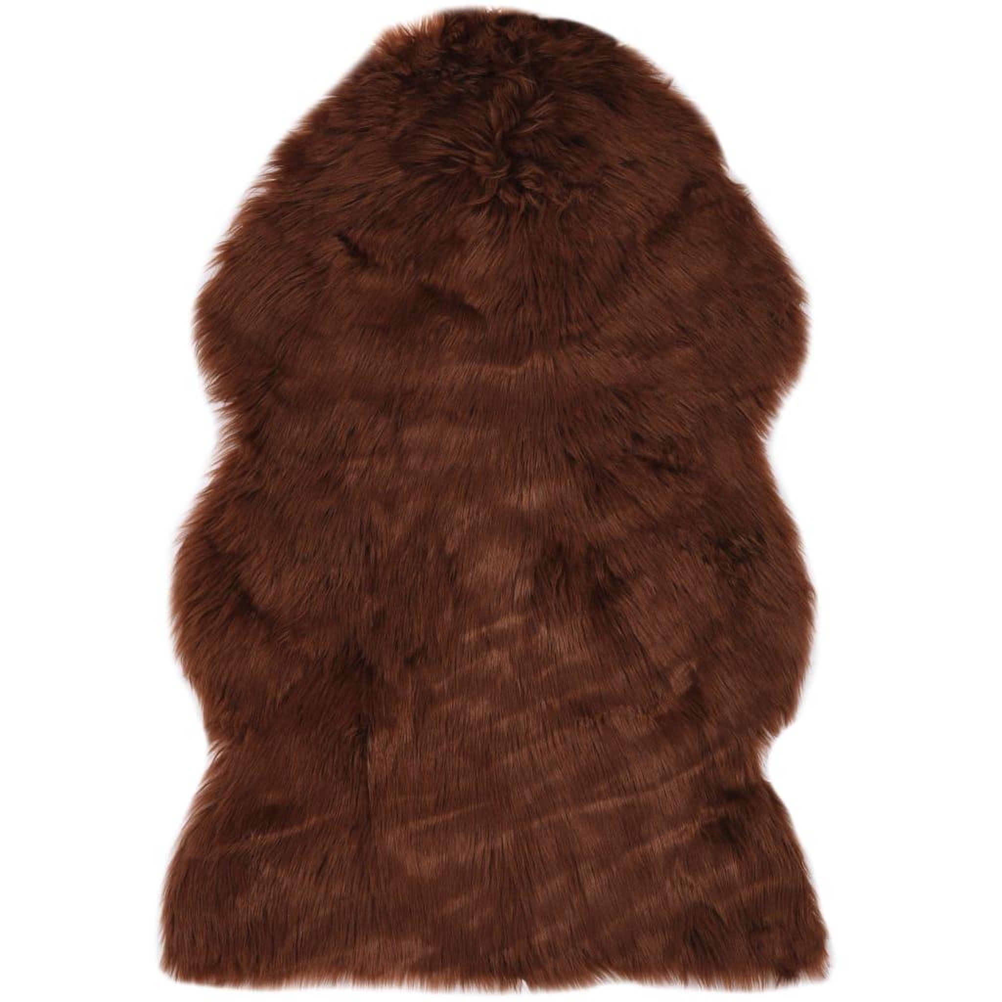 VIDAXL Tapis 60 x 90 cm Peau de mouton synthetique Marron
