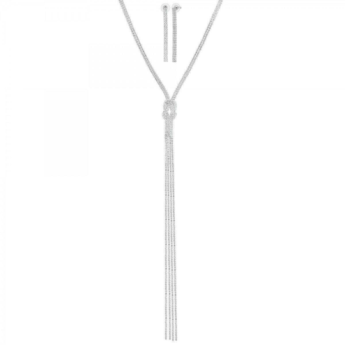 SC CRYSTAL Parure collier et boucles d'oreilles par SC Crystal ornée de Cristaux scintillants