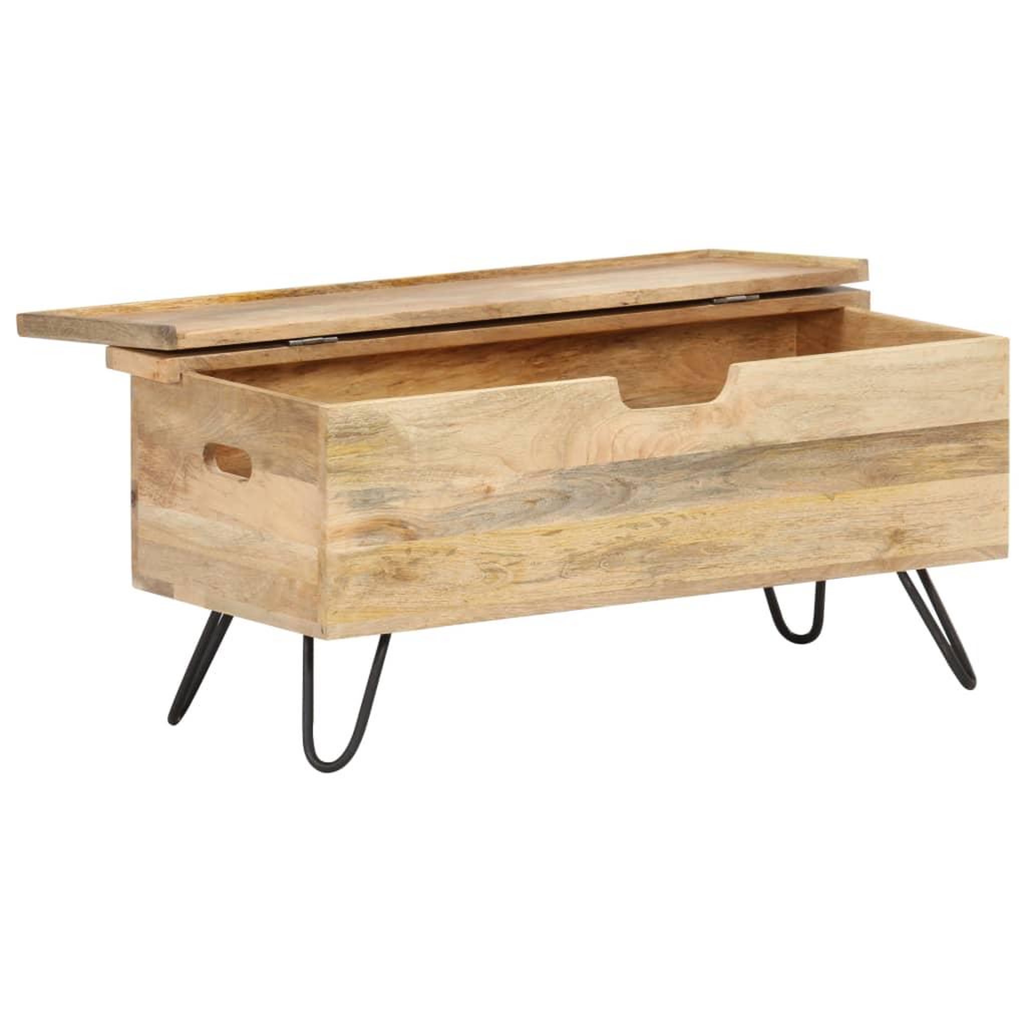 Voir la diapositive 2 : VIDAXL Coffre 90x40x45 cm Bois solide de manguier