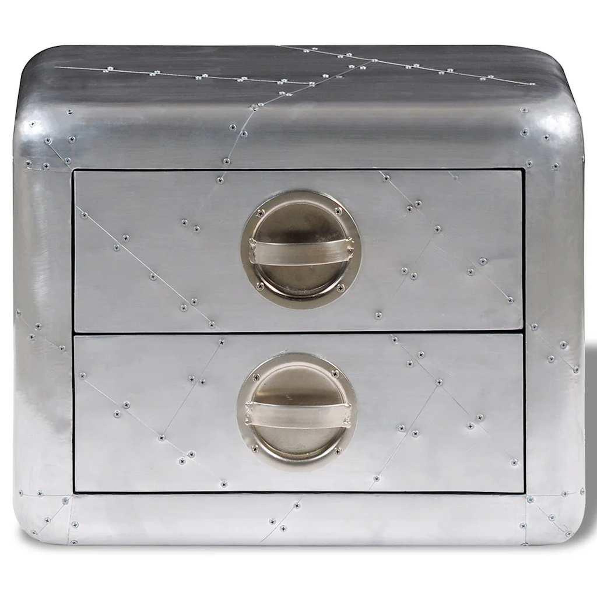 Voir la diapositive 4 : VIDAXL Table de coin avec 2 tiroirs vintage style d'aviation
