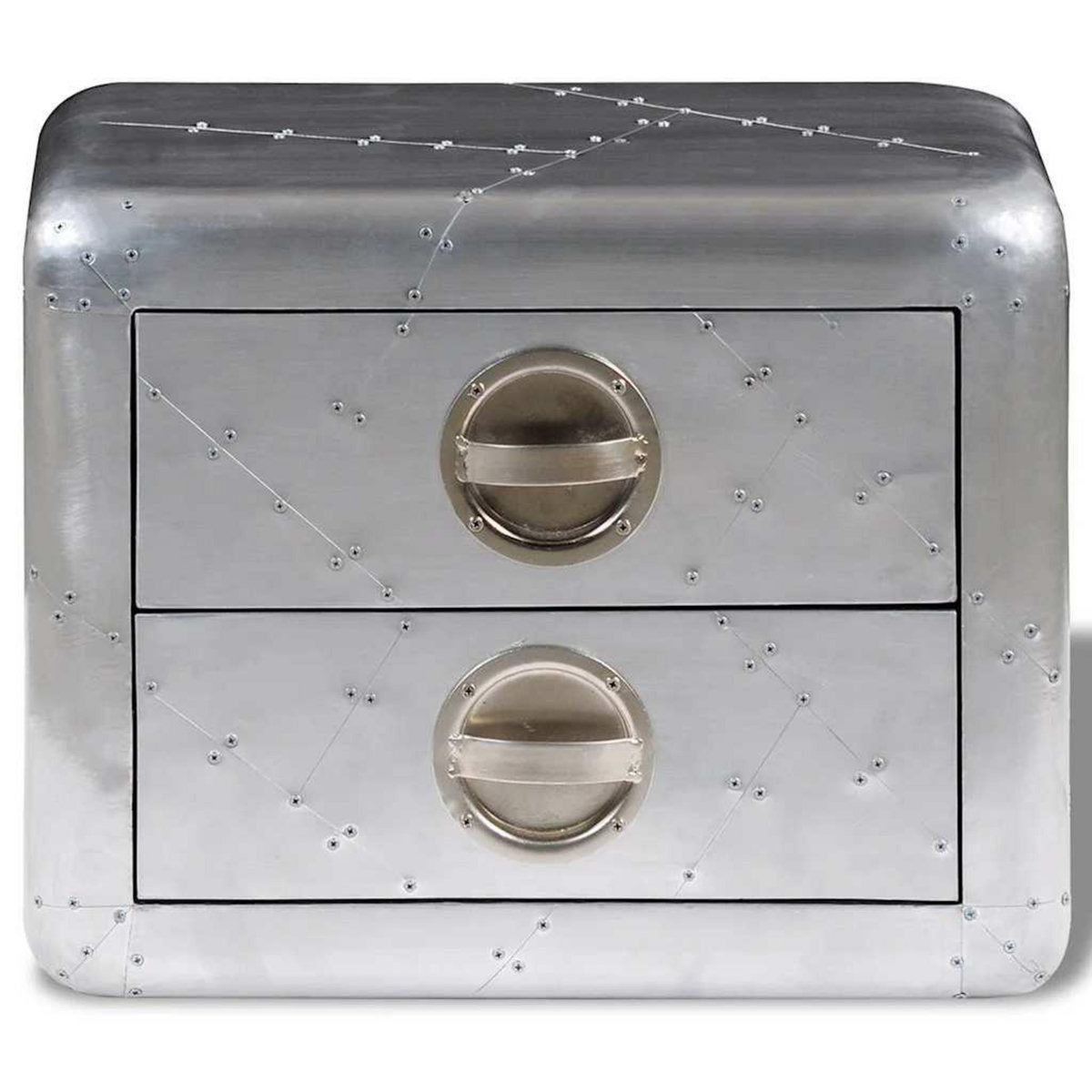 VIDAXL Table de coin avec 2 tiroirs vintage style d'aviation