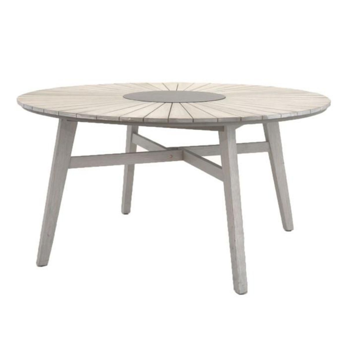 Paris Prix Table de Jardin Ronde en Bois  Rives  150cm Gris Clair