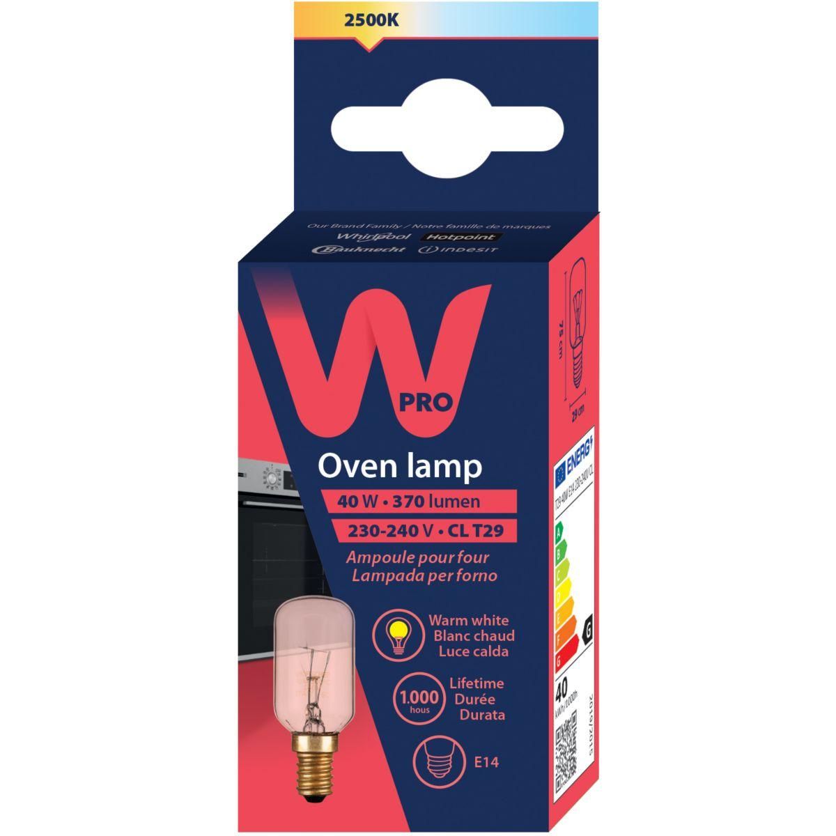 WPRO Ampoule E14 T29 40W 220V