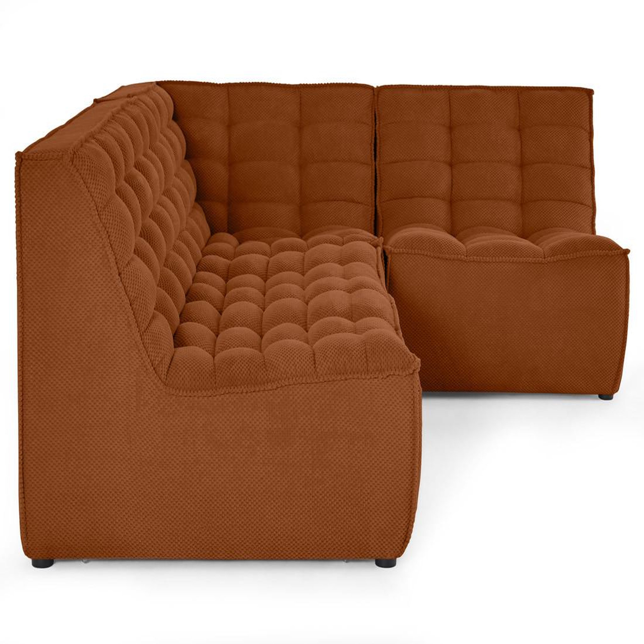 Voir la diapositive 6 : LISA DESIGN Ellie - canapé modulable d'angle réversible 4 places en velours texturé