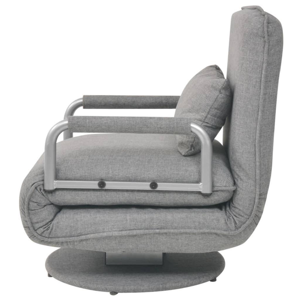 VIDAXL Fauteuil pivotant et canape-lit Gris clair Tissu