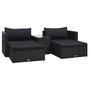 Voir la diapositive 1 : VIDAXL Salon de jardin 5 pcs avec coussins resine tressee noir