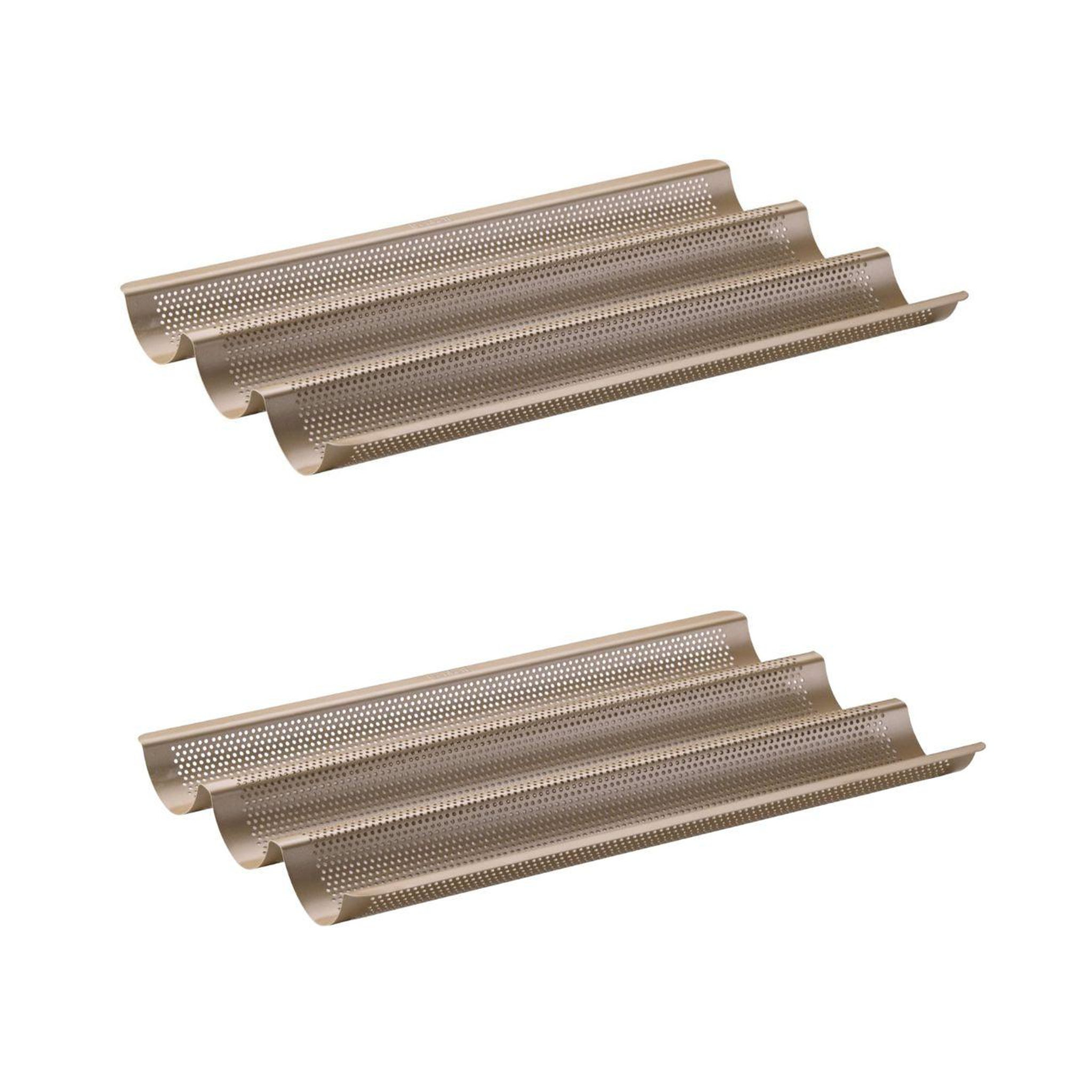 ZENKER Lot de 2 moules à gâteaux 38,5/24,6/3 cm en acier zenker mojave gold