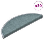 VIDAXL Tapis d'escalier 30 pcs bleu 56x17x3 cm