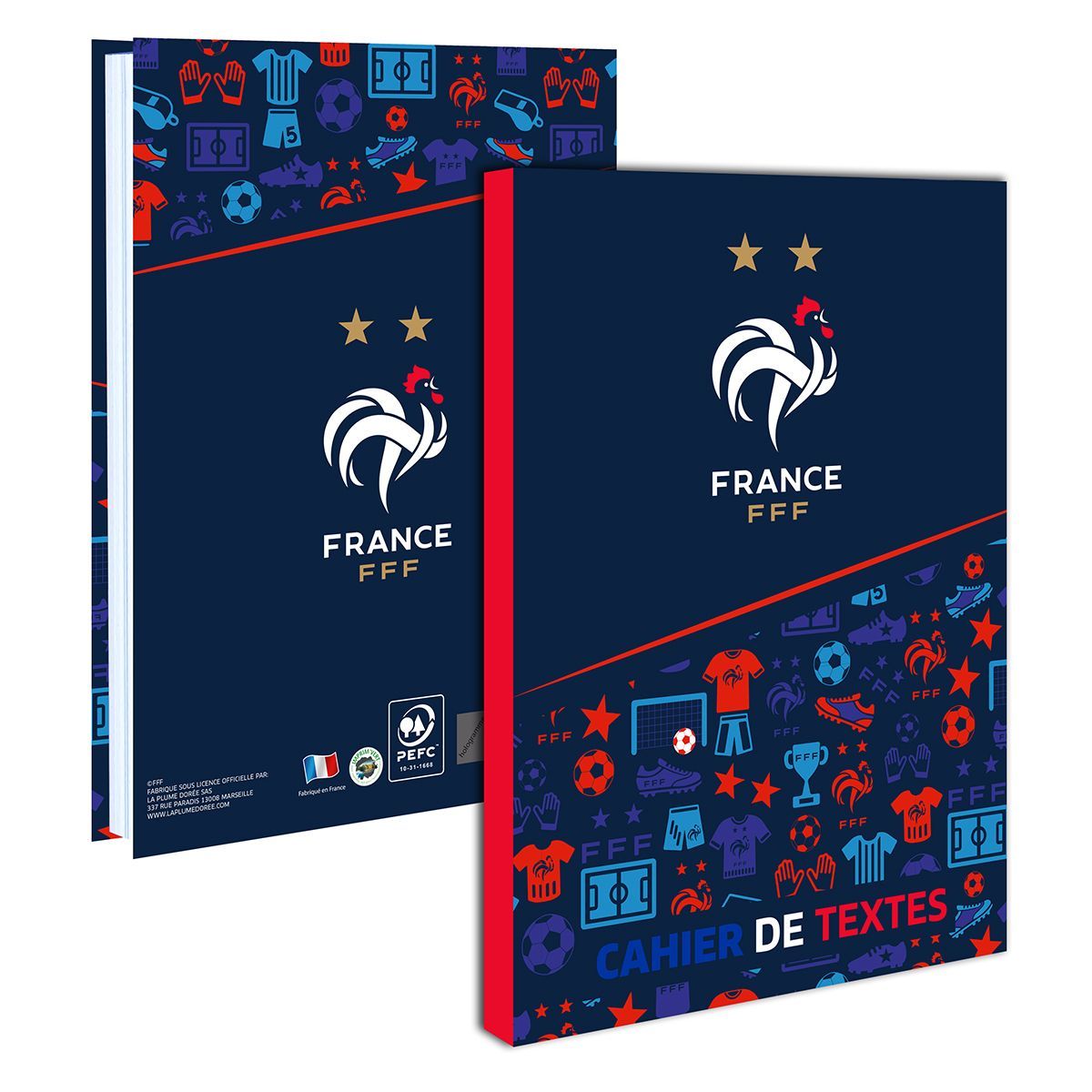 Cahier de texte 15.5x21.5 cm souple FFF bleu