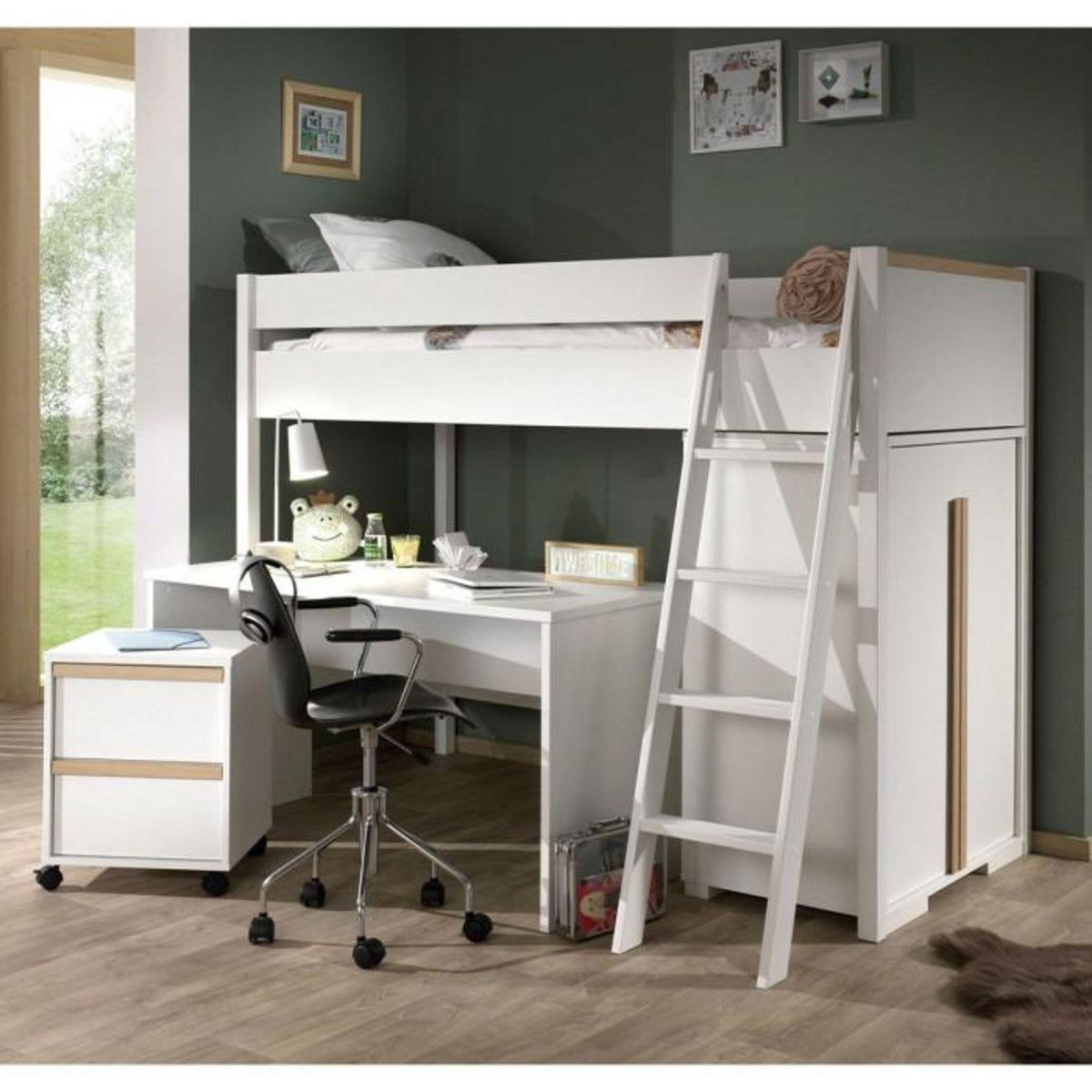 Paris Prix Chambre Complète Enfant 4P  London  90x200cm Blanc