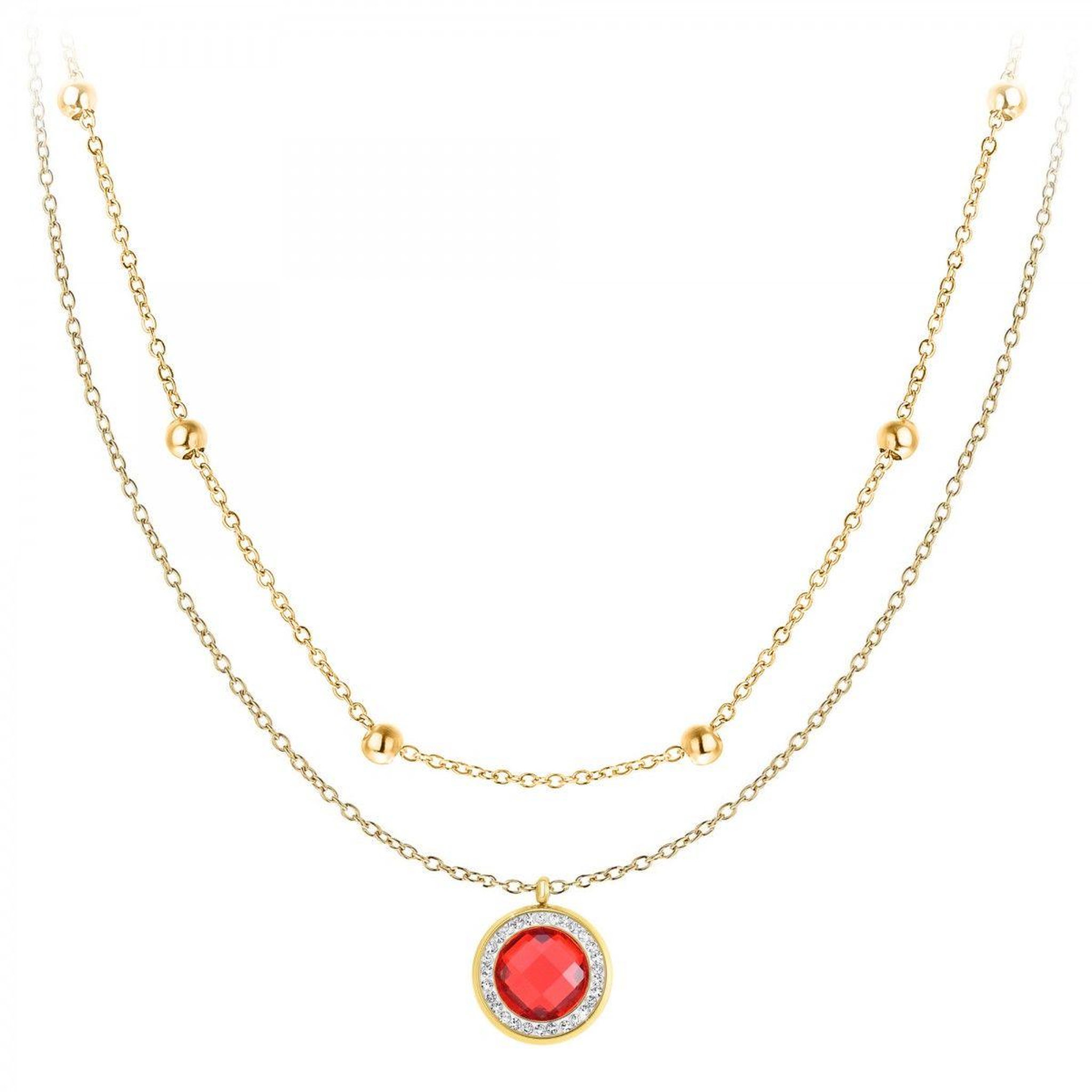 SC BOHEME Lot de 2 colliers SC Bohème en Acier Finement doré orné de cristaux scintillants