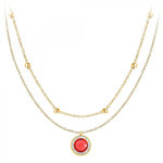 SC BOHEME Lot de 2 colliers SC Bohème en Acier Finement doré orné de cristaux scintillants