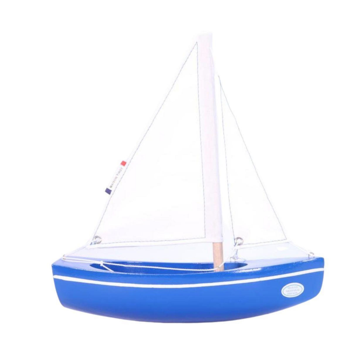 TIROT Le Sloop Bleu- Bateau en bois 21cm